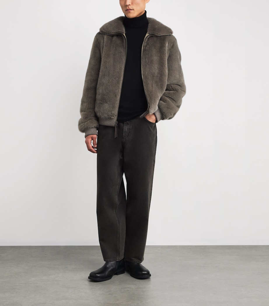 Mink Bomber Jacket B3210 SCHISTE/BRLRD Image 2