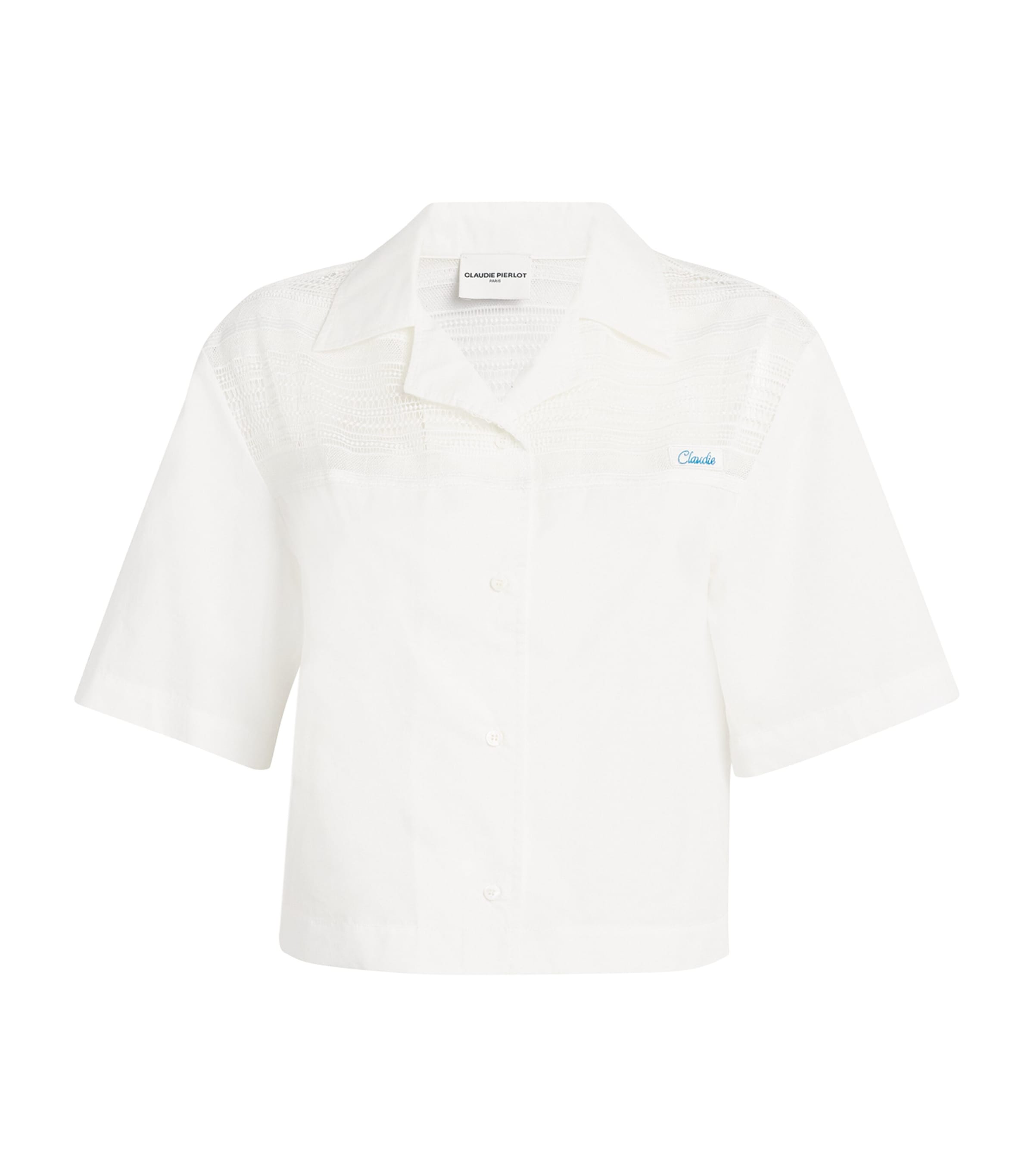 Claudie Pierlot Cotton Cropped Shirt In Neutral