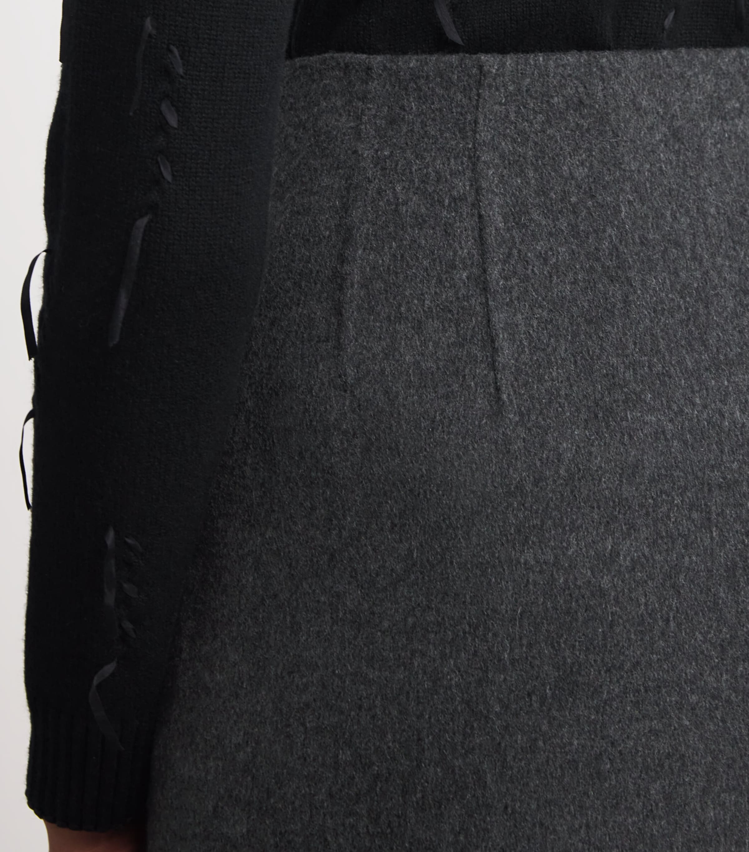 Lafayette 148 Womens Wool-Cashmere Midi Skirt Graphte Mlng Image 6