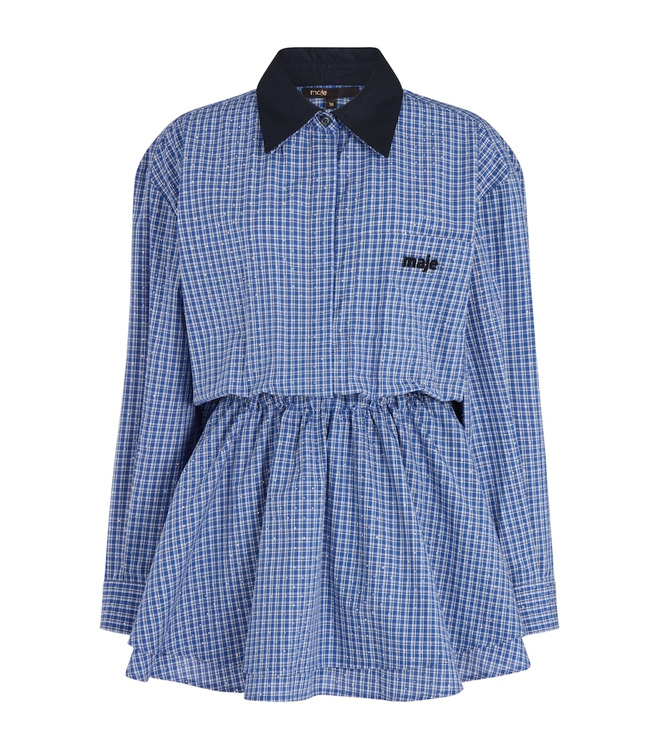 Cotton Embellished Dress-Style Playsuit BLUE RHINESTONED Image 1