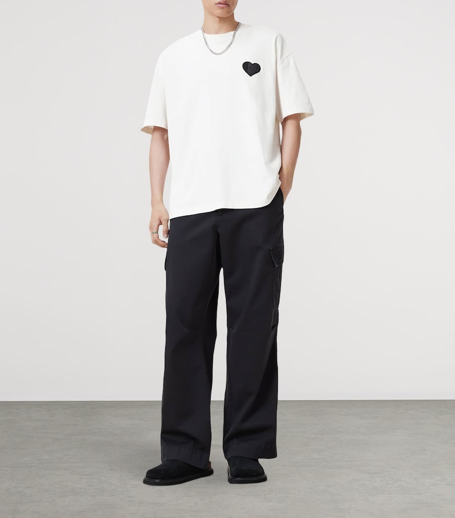 AllSaints Mens Organic Cotton Lover T-Shirt Ashen White Image 2
