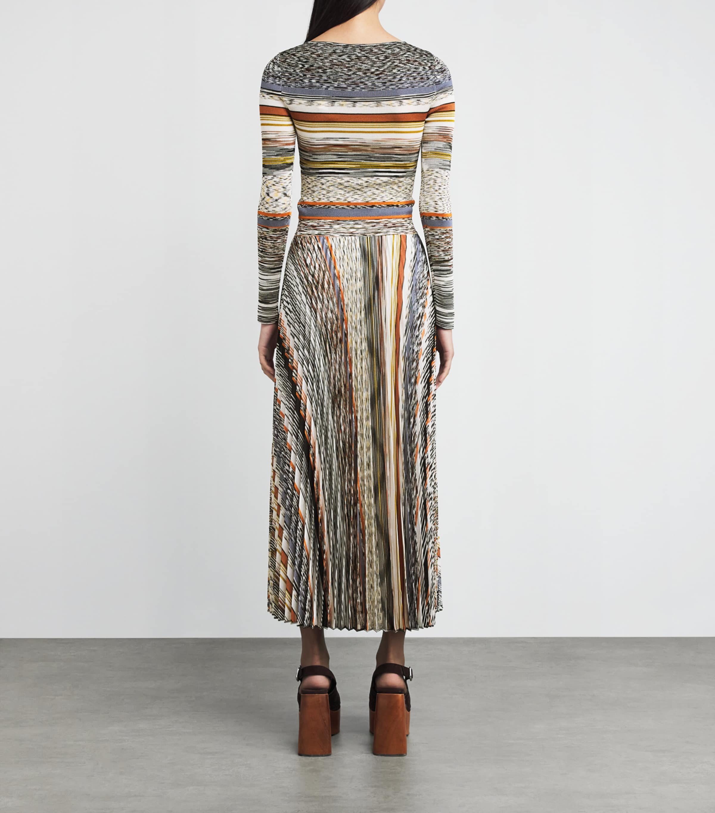 Stripe Long-Sleeve Midi Dress FM147 MULTICOLOR Image 3