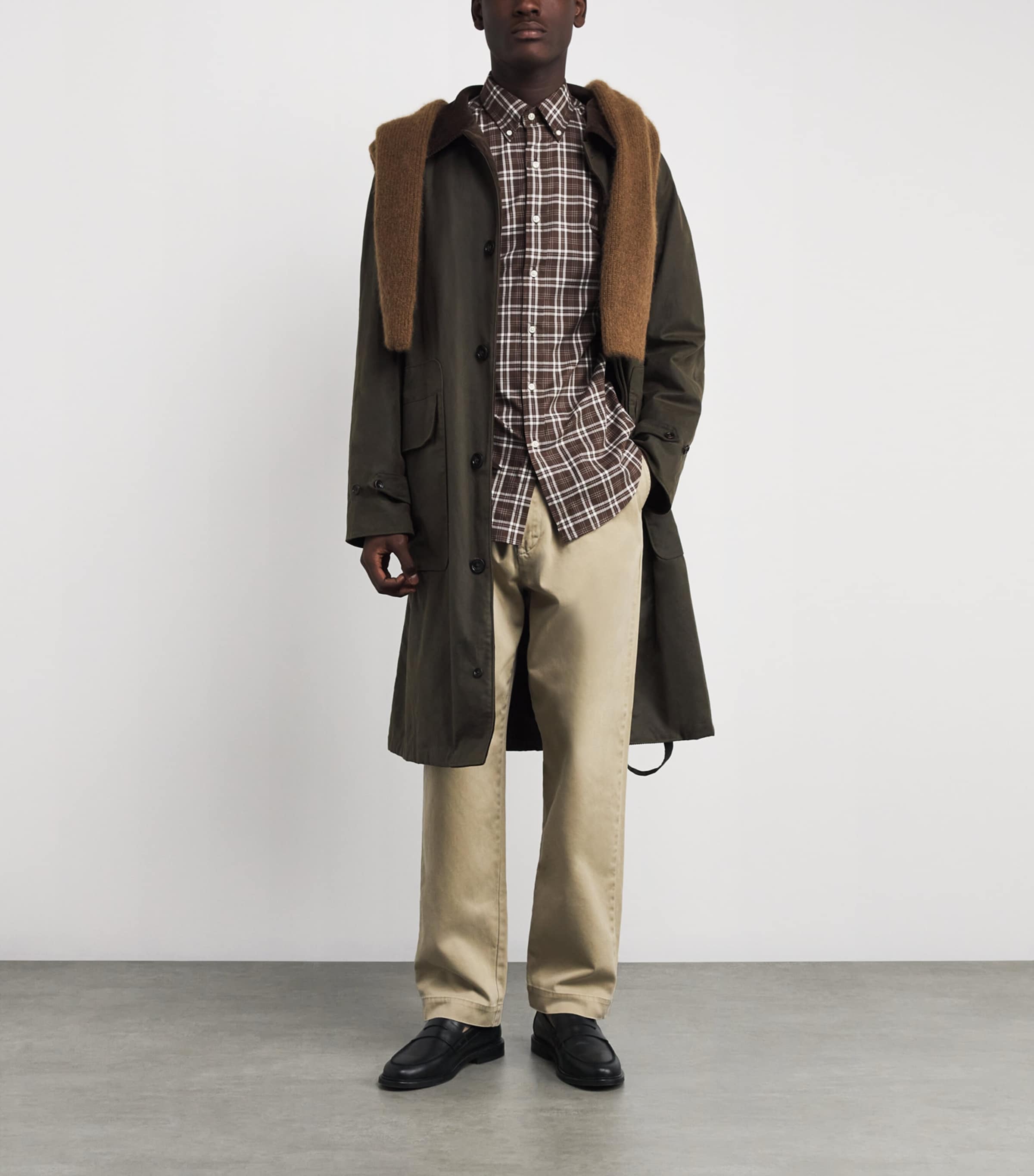 Polo Ralph Lauren Mens Cotton Flannel Check Custom Fit Shirt Natural Image 2