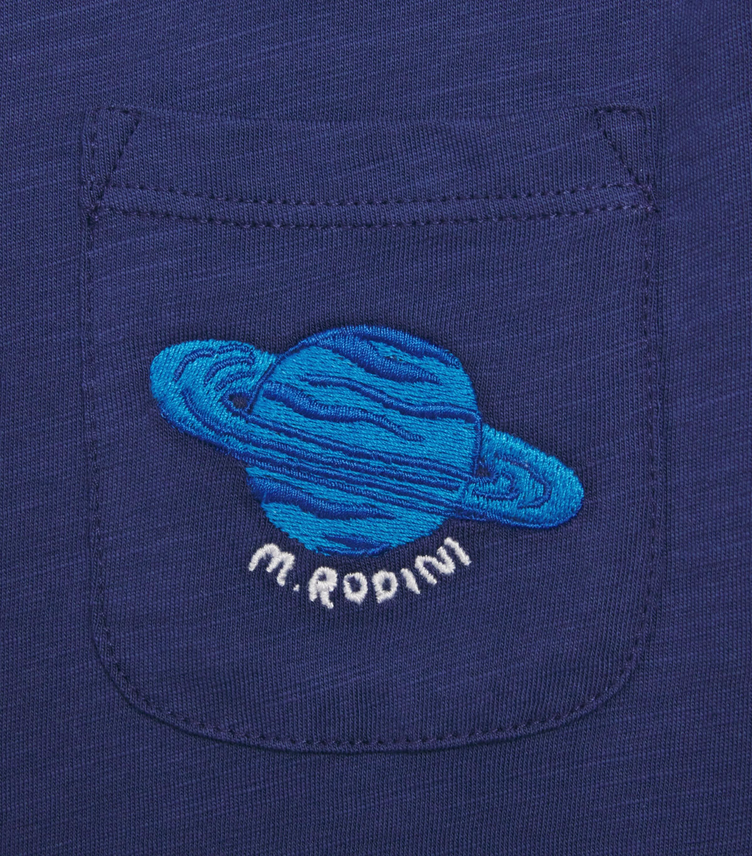 Mini Rodini Organic Cotton Planet T-Shirt (3-11 Years) Blue Image 3