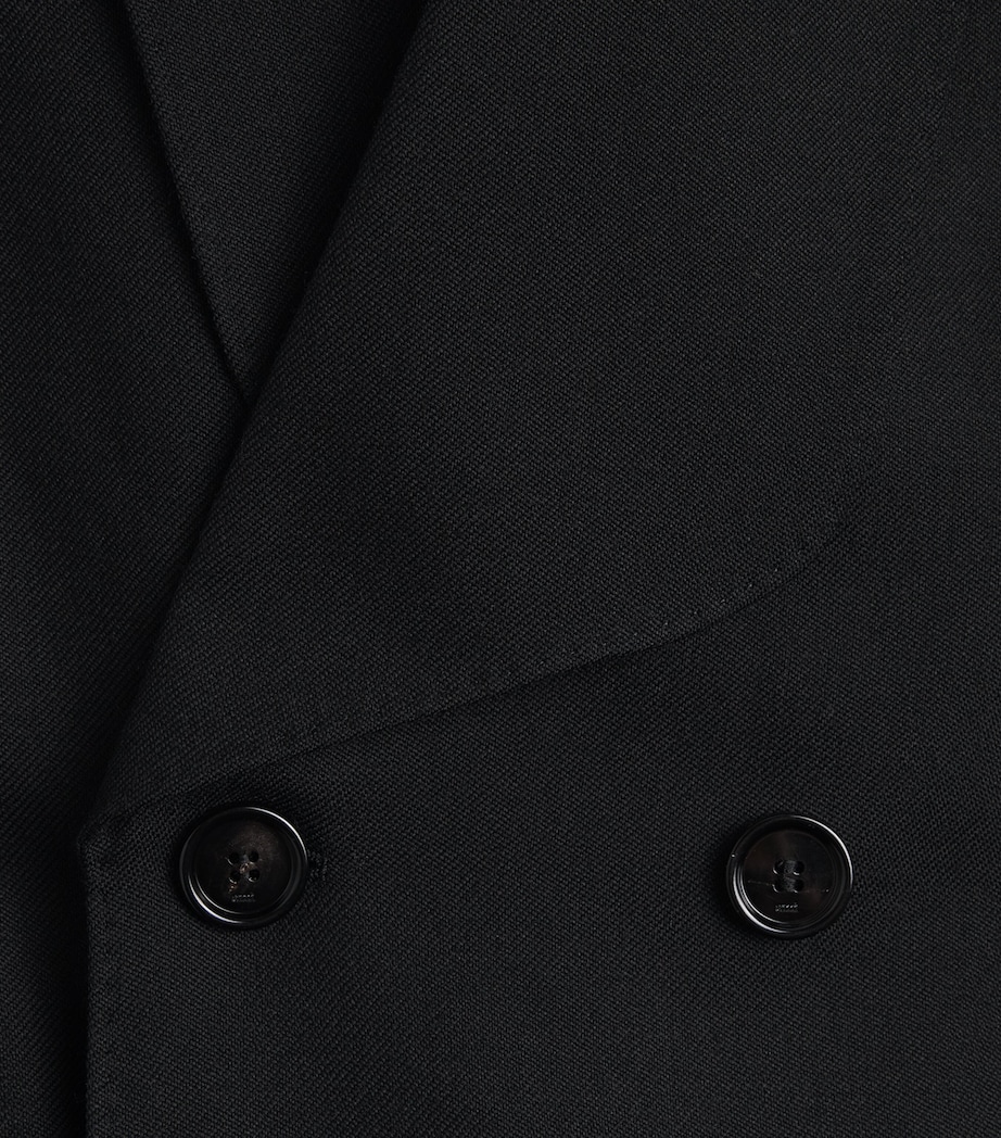 AMI Paris Womens Wool Double-Breasted Coat Noir Image 6