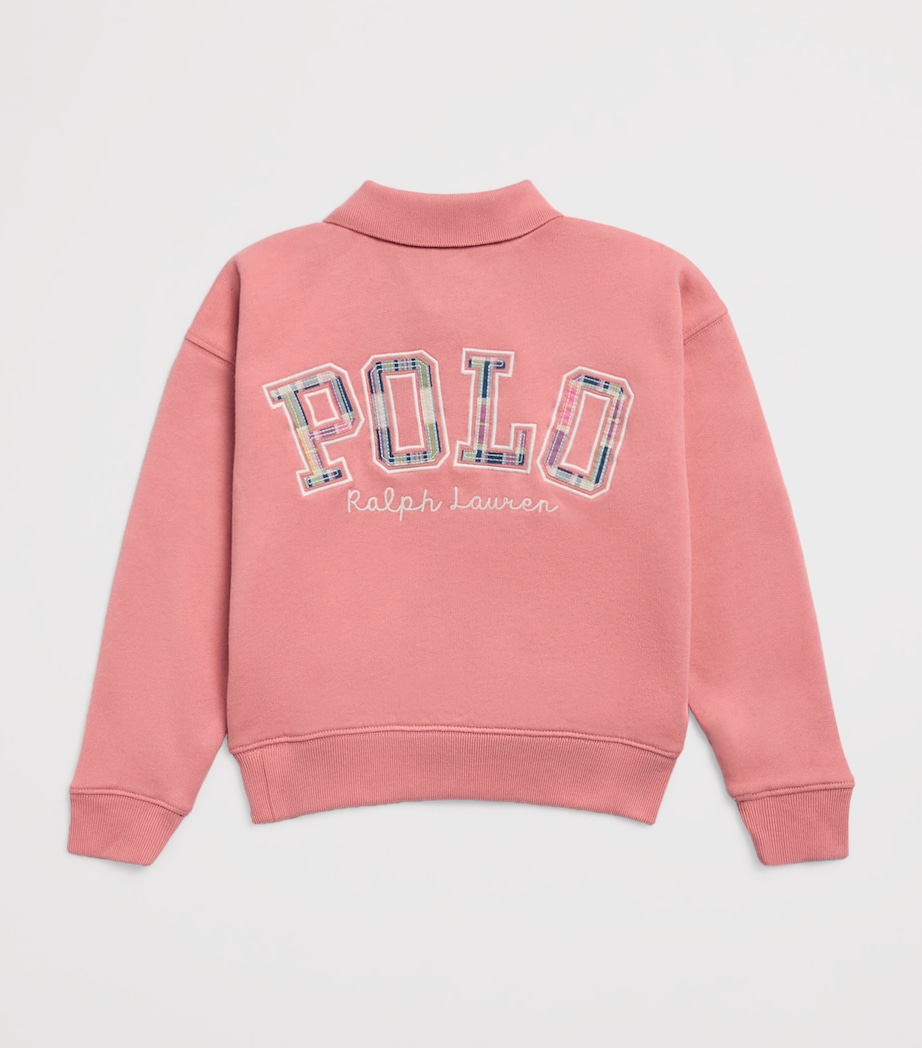 Ralph Lauren Kids Cotton-Blend Collared Sweatshirt (2-7 Years) Faded Peony Image 2