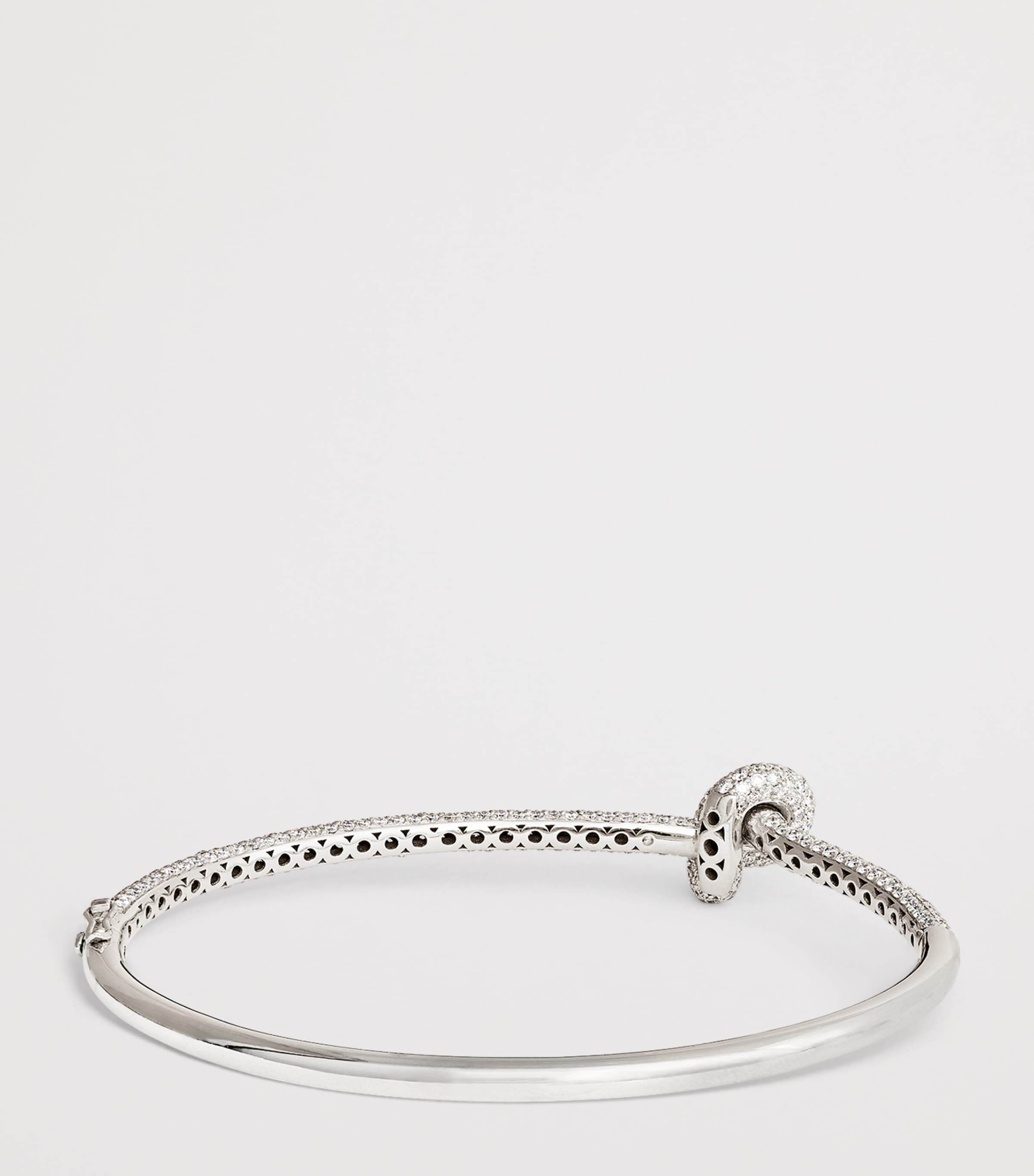 White Gold and Diamond The Legacy Knot Bangle WHITE GOLD Image 3