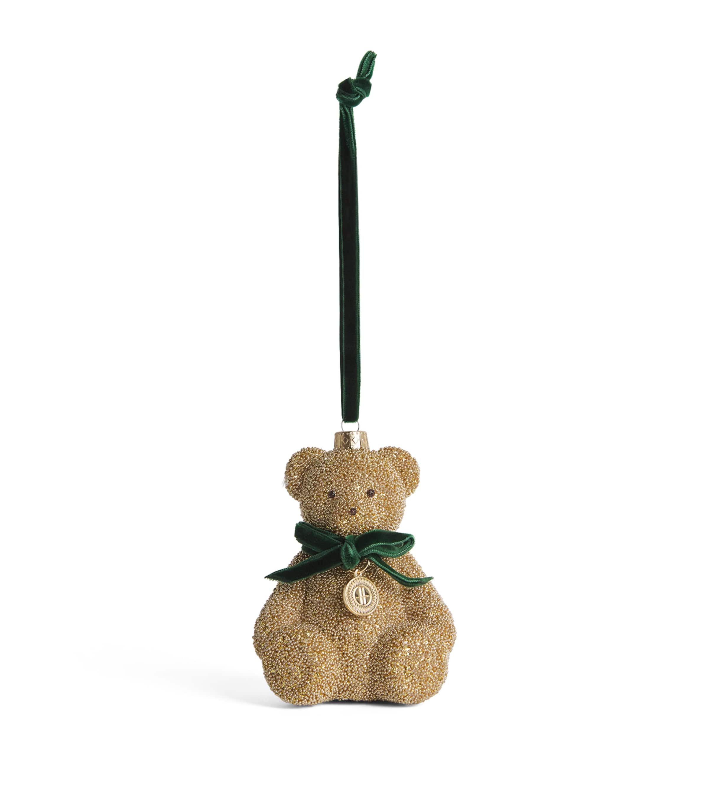 Harrods Beaded Bear Tree Decoration Image 1