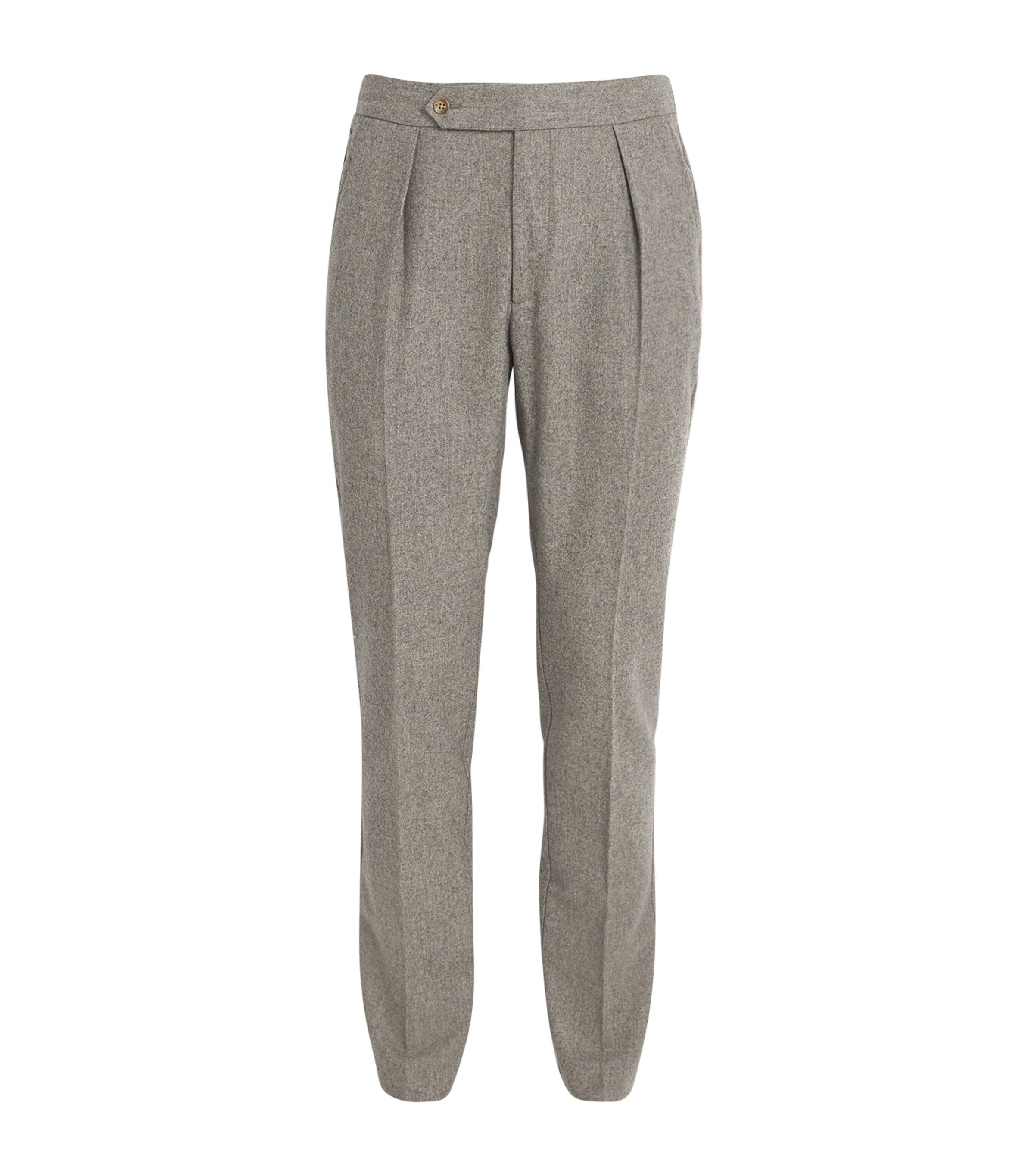 Polo Ralph Lauren Wool Straight Trousers In Grey