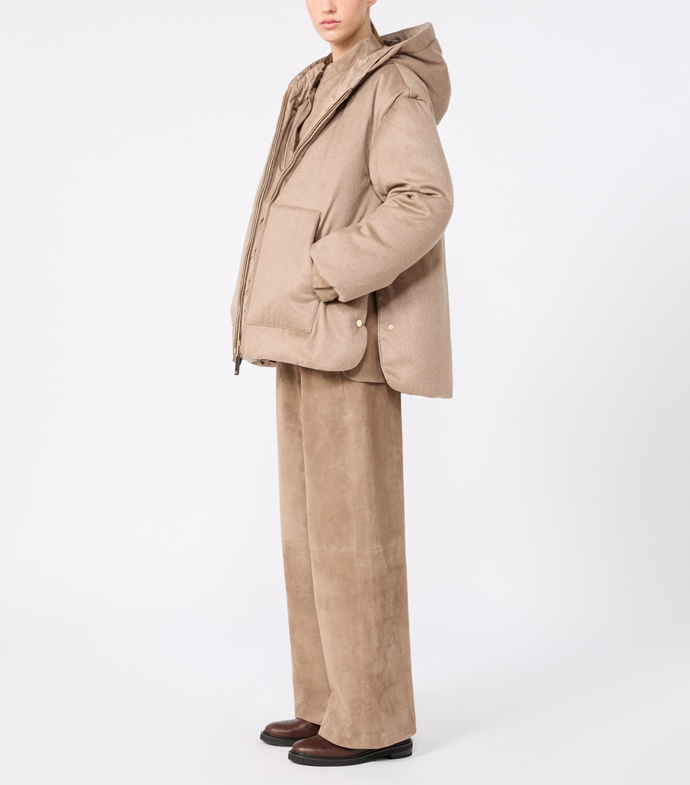 Max Mara Womens Suede Drawstring Trousers Colonial Image 2