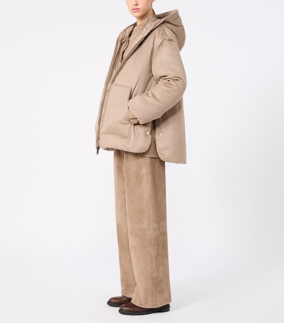 Max Mara Womens Suede Drawstring Trousers Colonial Image 2