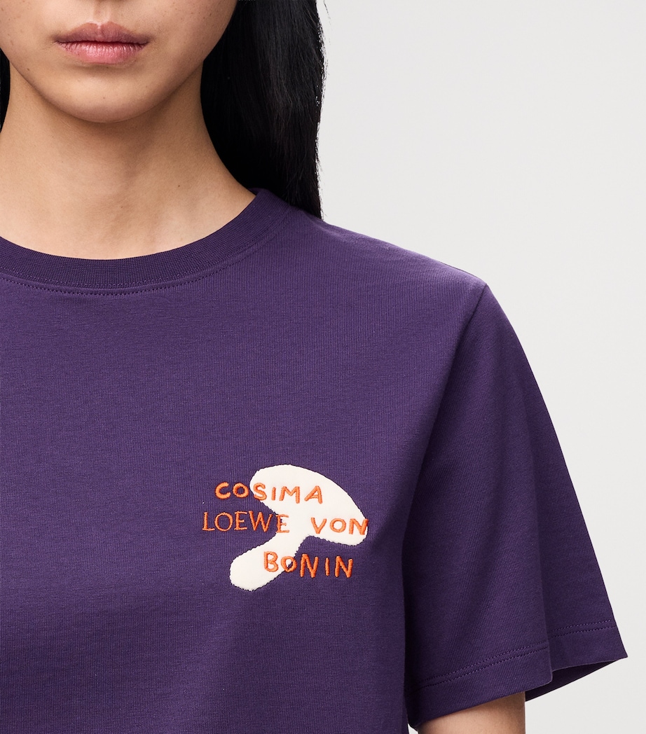 LOEWE Womens x Cosima Von Bonin Cotton Logo T-Shirt Purple Image 5