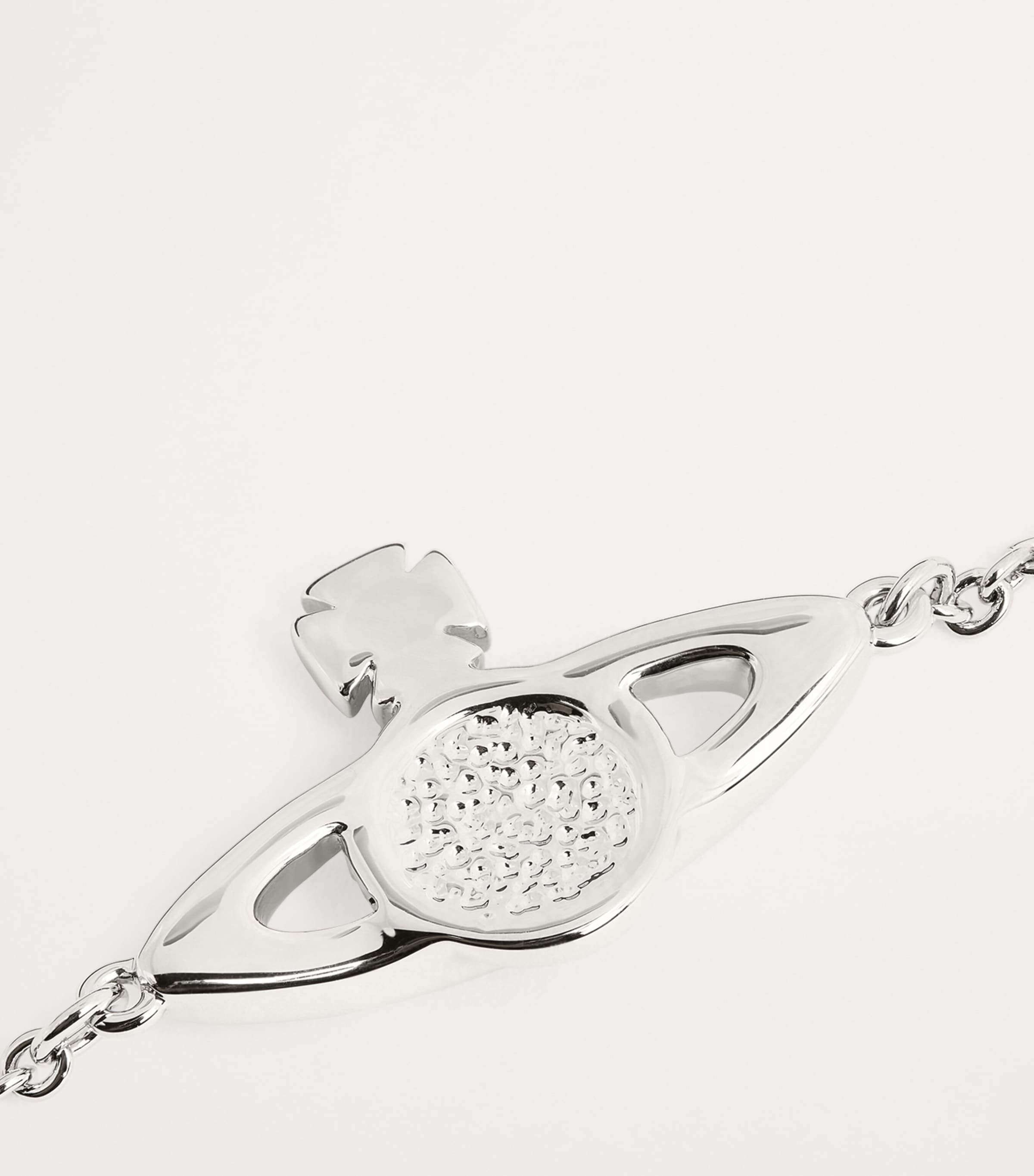 ブレスレット Vivienne Westwood Mini Bas Relief Bracelet Platinum Mini Bas Relief Chain Bracelet in PLATINUM-CRYSTAL-Crystal