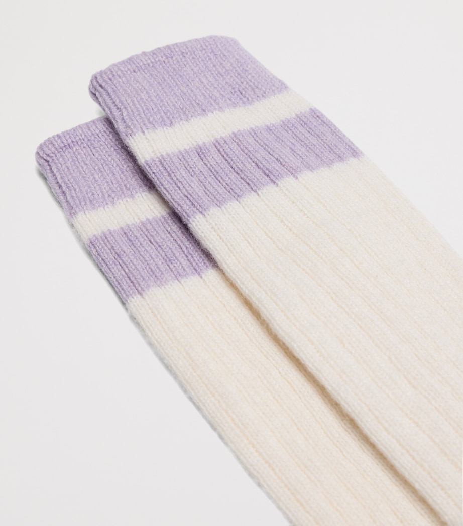 Dunhill Mens Cashmere-Cotton Stripe Socks Image 2