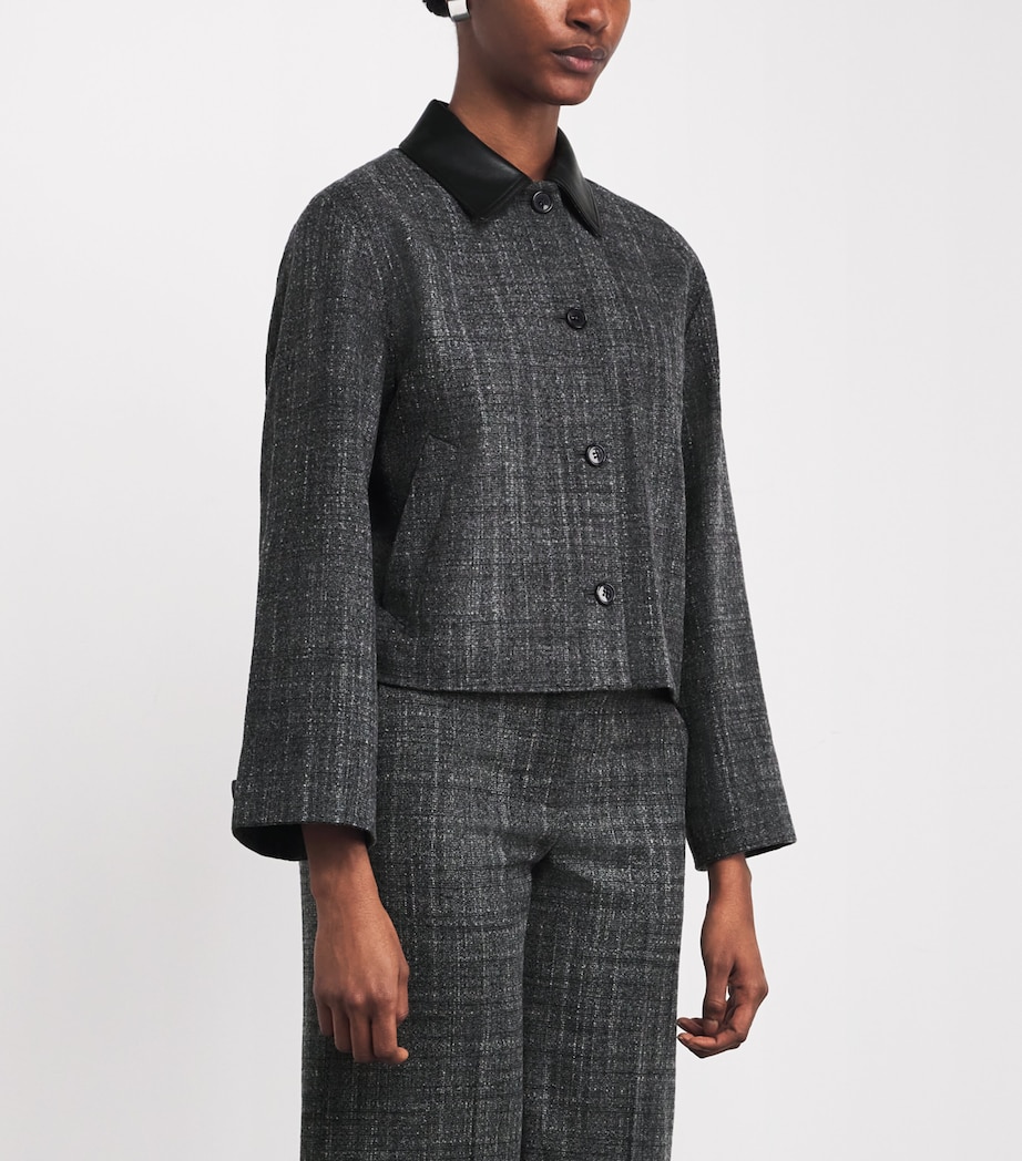 Theory Womens Wool-Blend Malfile Blazer Charcoal Multi Qdy Image 3