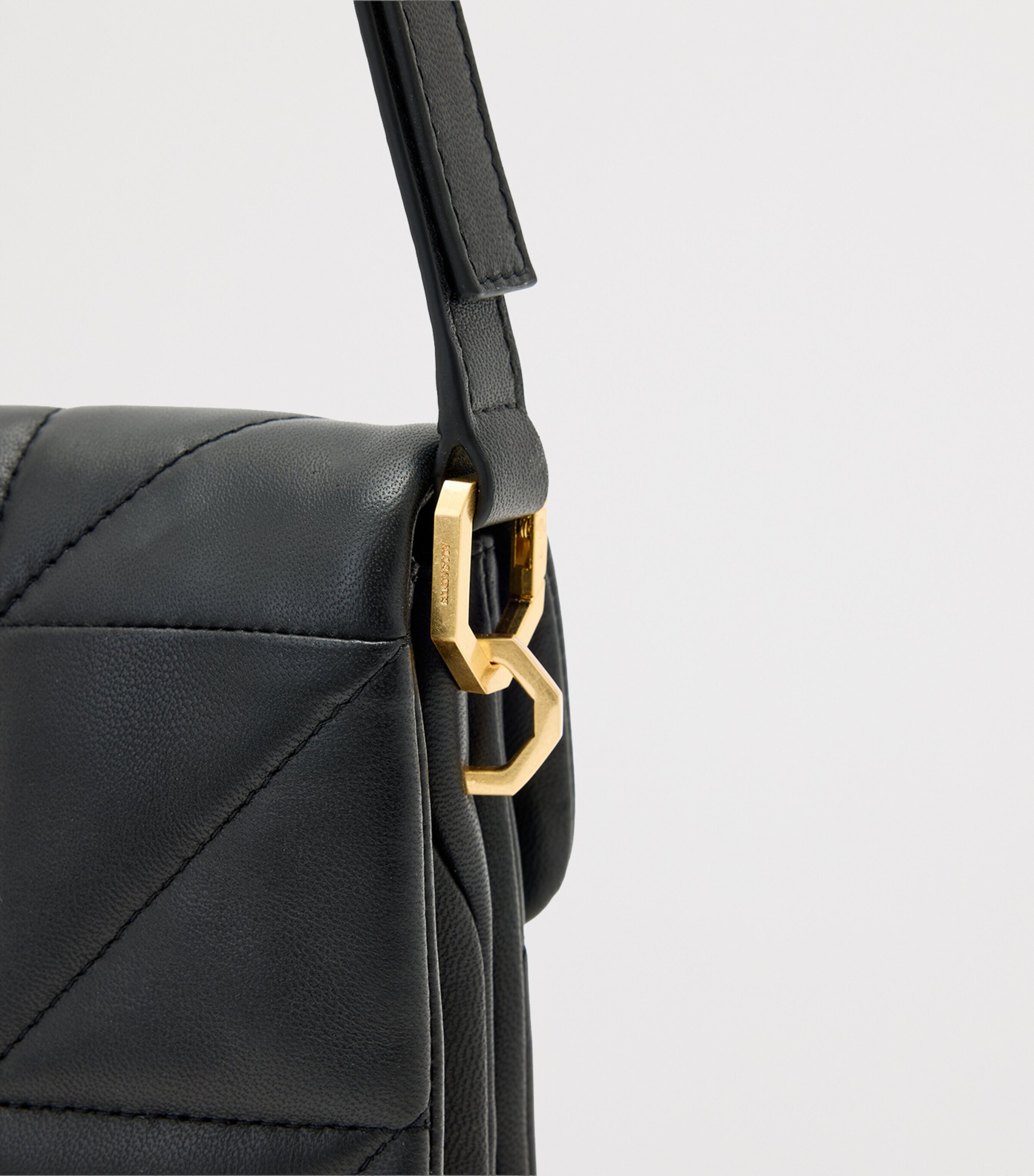 AllSaints Quilted Leather Jupiter Cross-Body Bag Black Image 4