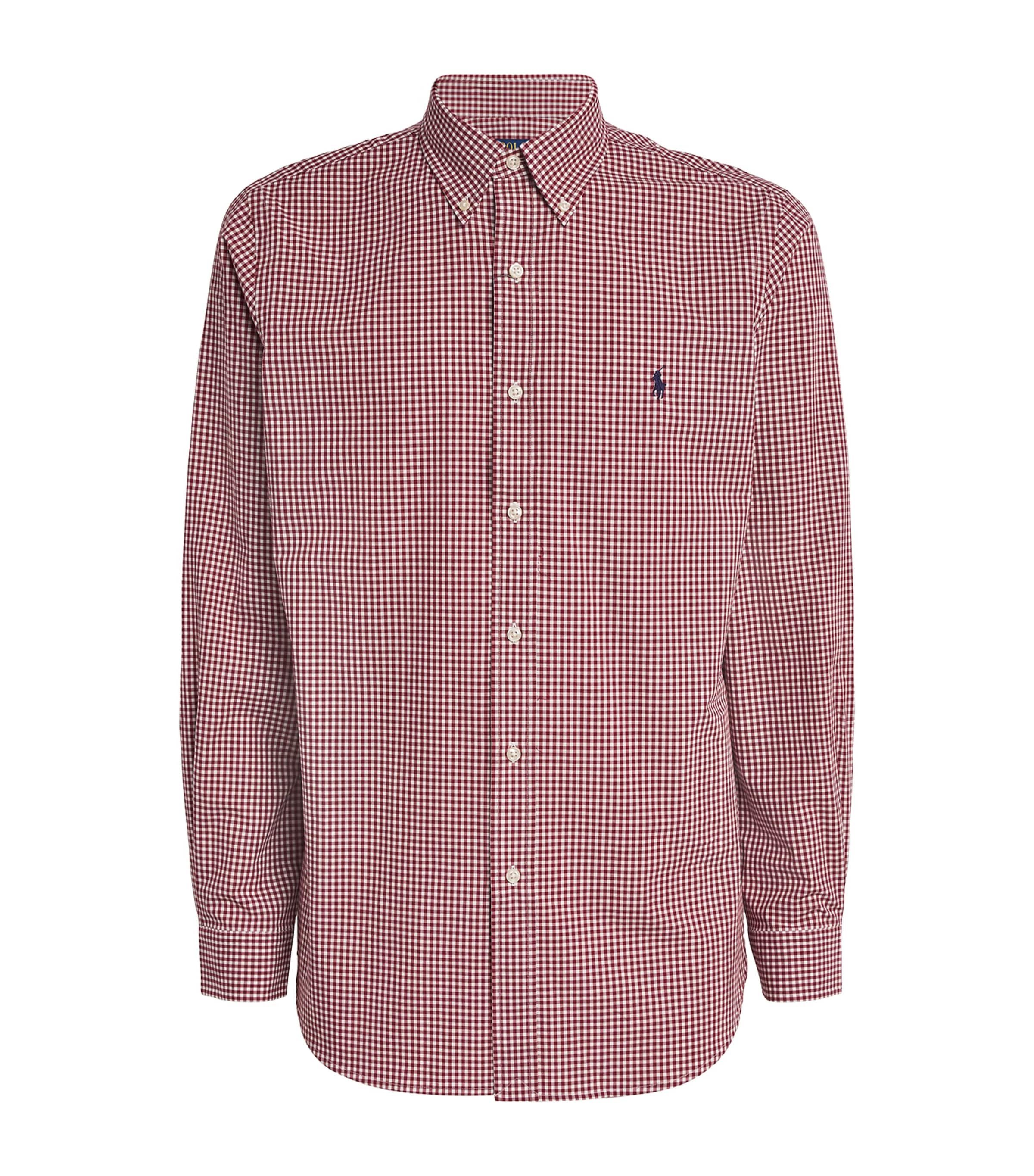 Polo Ralph Lauren Mens Cotton Poplin Custom Fit Shirt Red Image 1