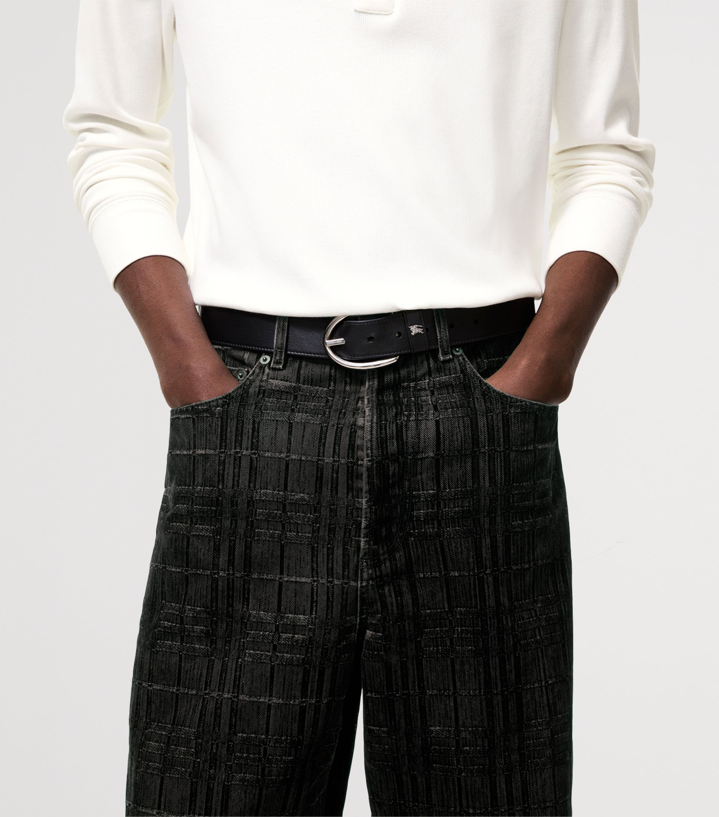 Burberry Leather EKD Belt Black Image 2