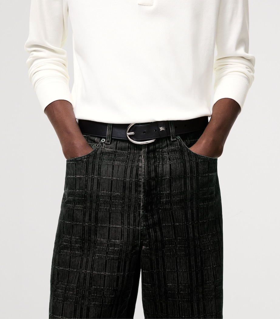 Burberry Leather EKD Belt Black Image 2