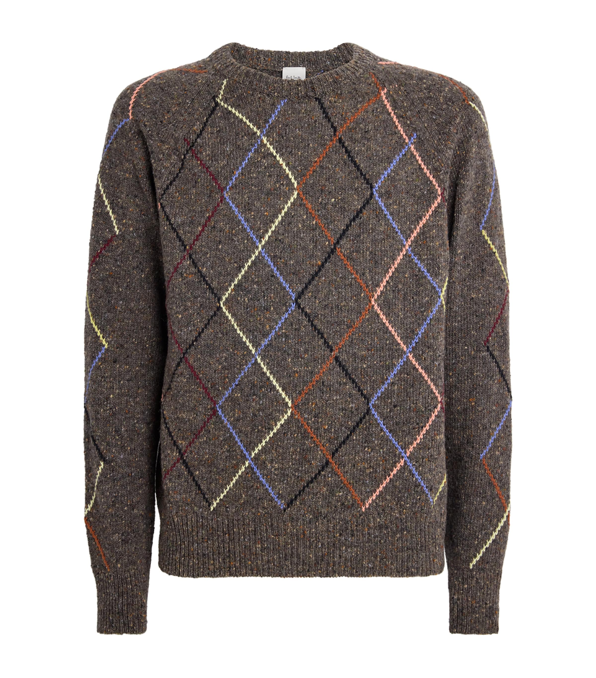 Wool-Cotton Argyle Sweater BROWN-67 Image 1