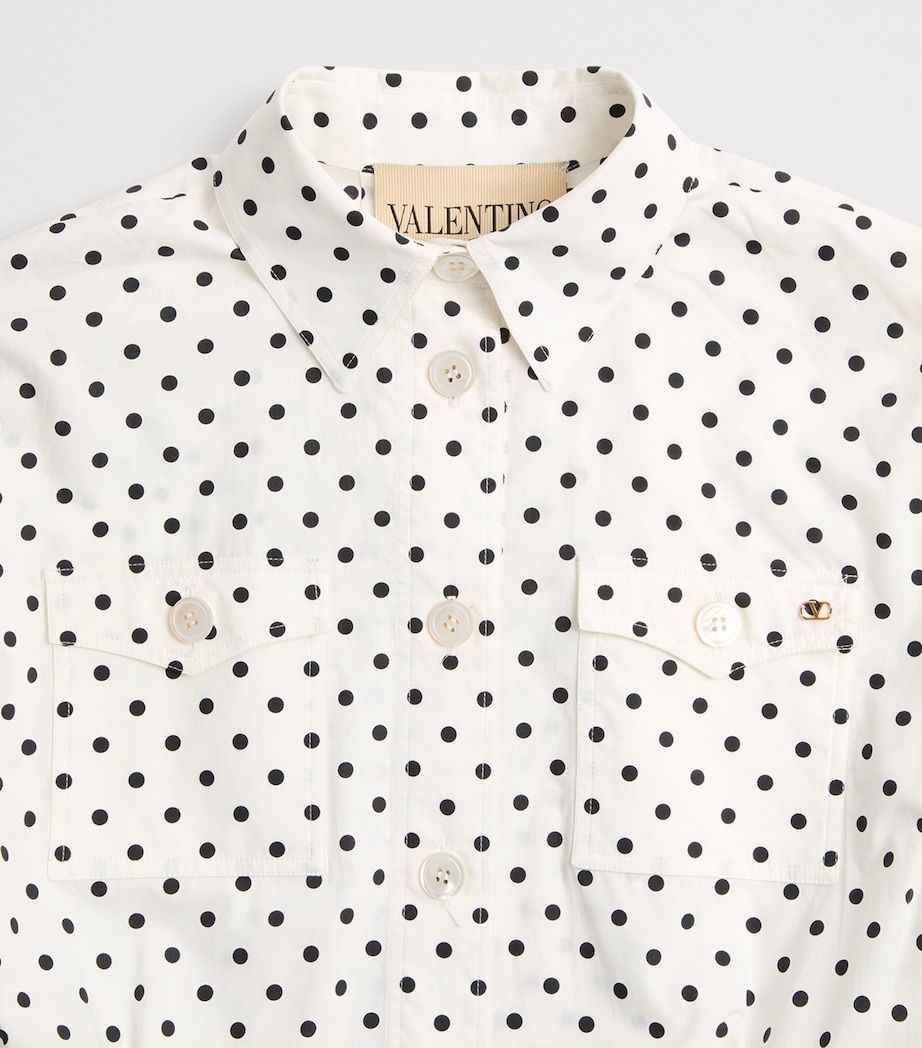 Valentino Womens Cotton Polka-Dot Midi Dress Image 7