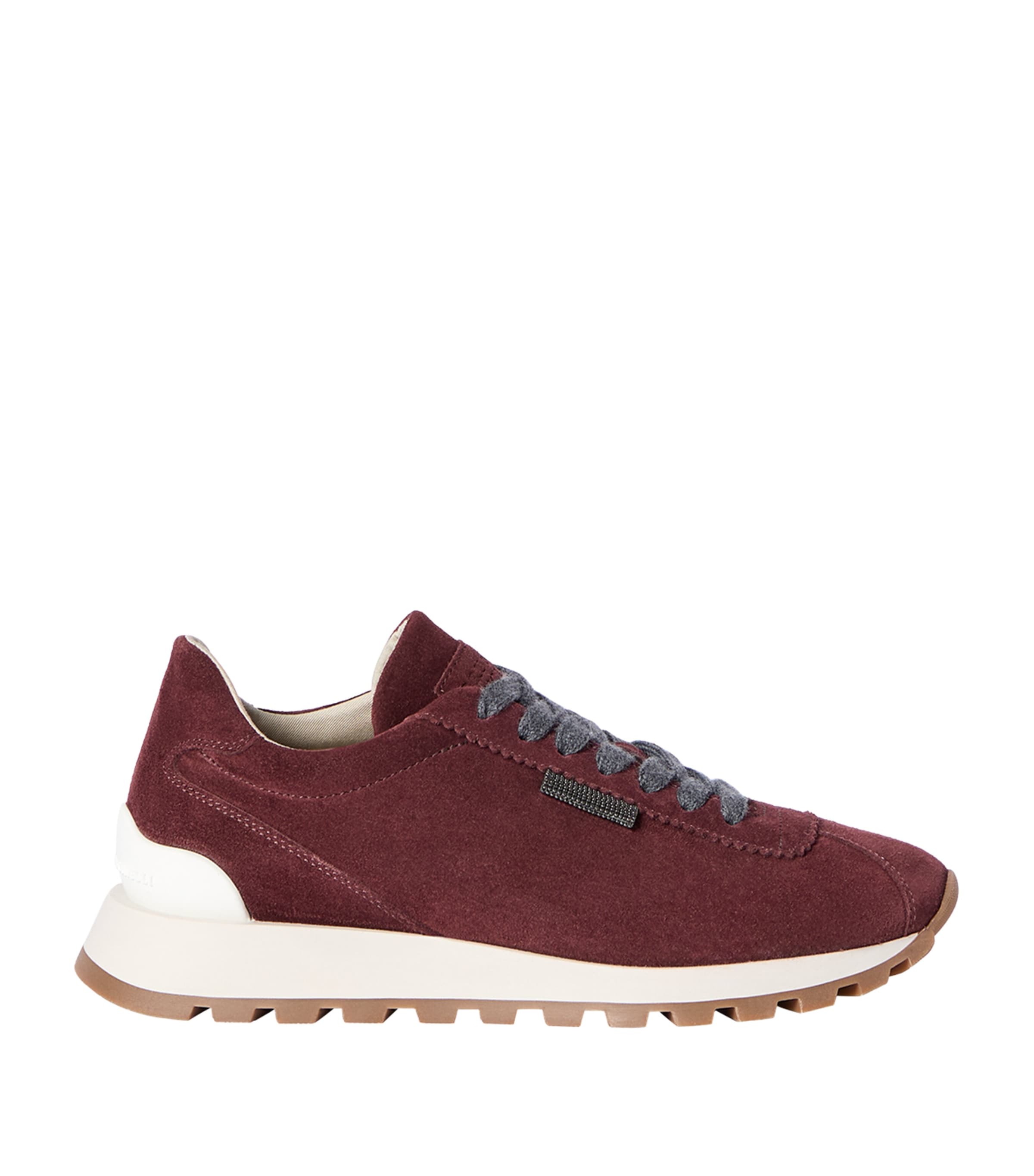 Brunello Cucinelli Suede Monili-Trim Sneakers Image 1