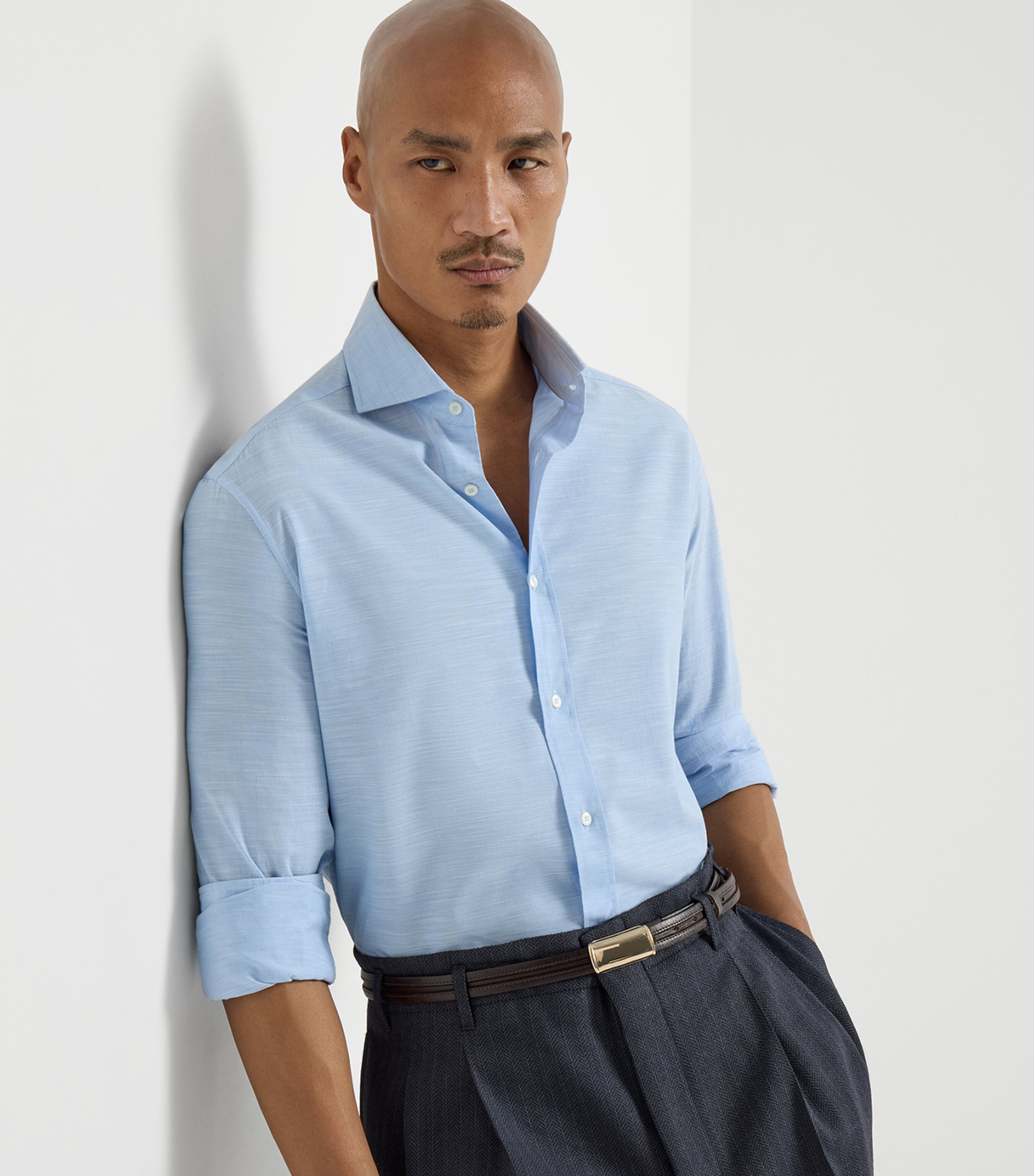 Brunello Cucinelli Mens Cotton Oxford Shirt Image 4