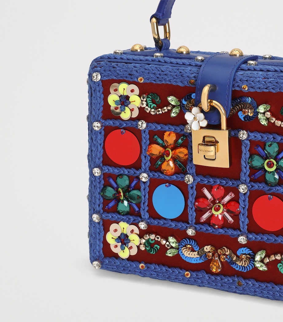 Dolce&Gabbana Calfskin Medium Vittoria Top-Handle Bag Multicolor/blu Image 6