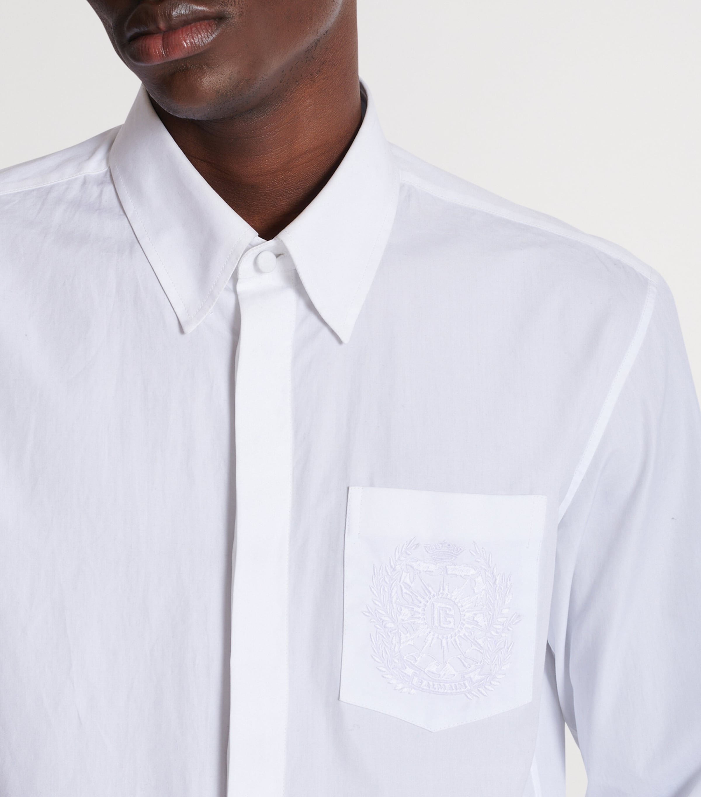 Cotton Poplin Crest Shirt 0FB BLANC OPTIQUE Image 7
