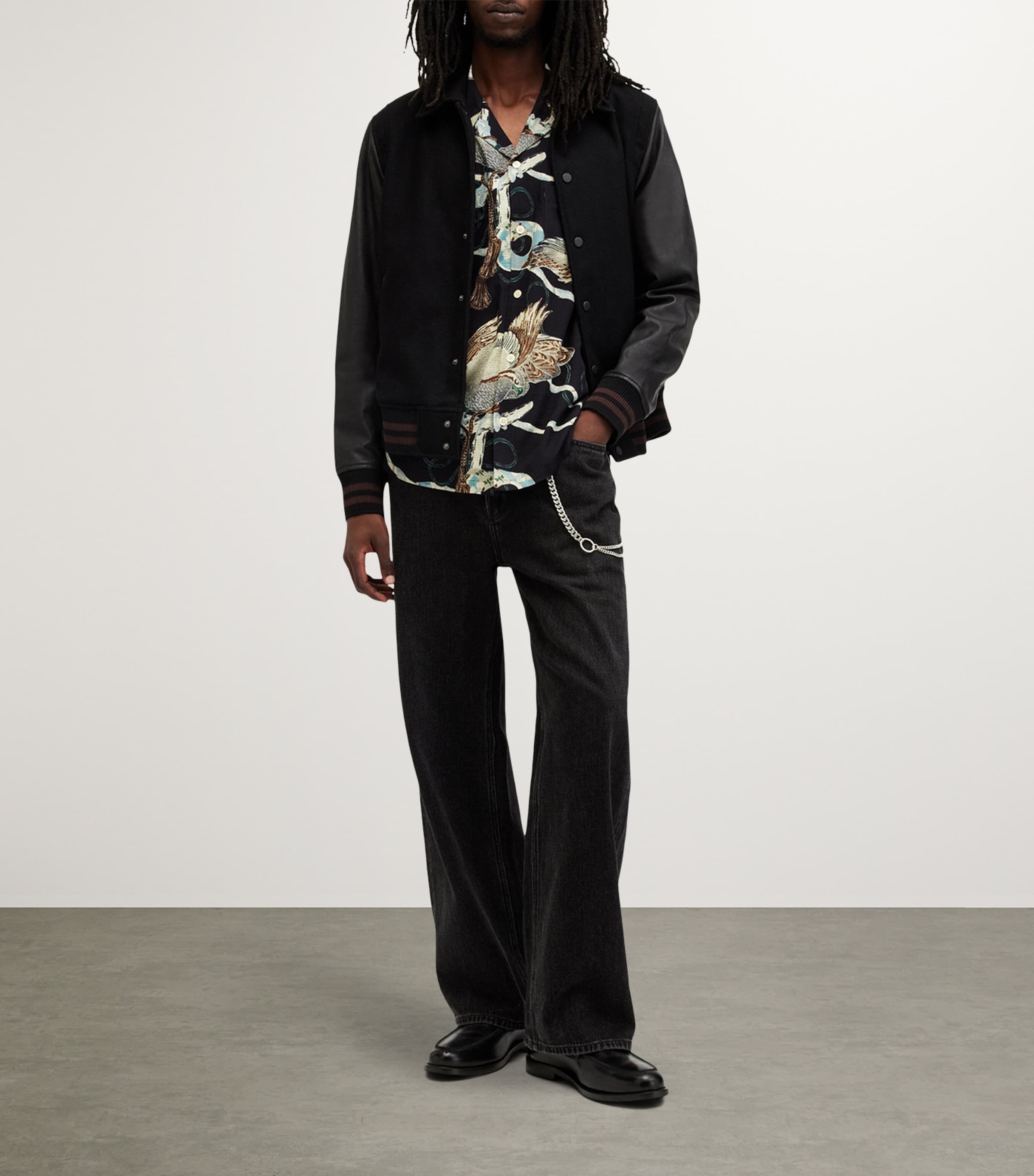 Printed Buzzard Shirt JET BLACK Image 3