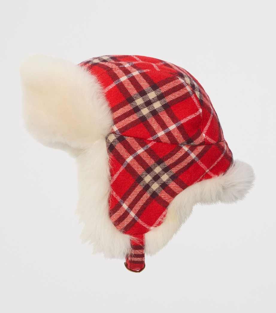 Wool Check Trapper Hat CRAYON RED IP CHECK Image 2