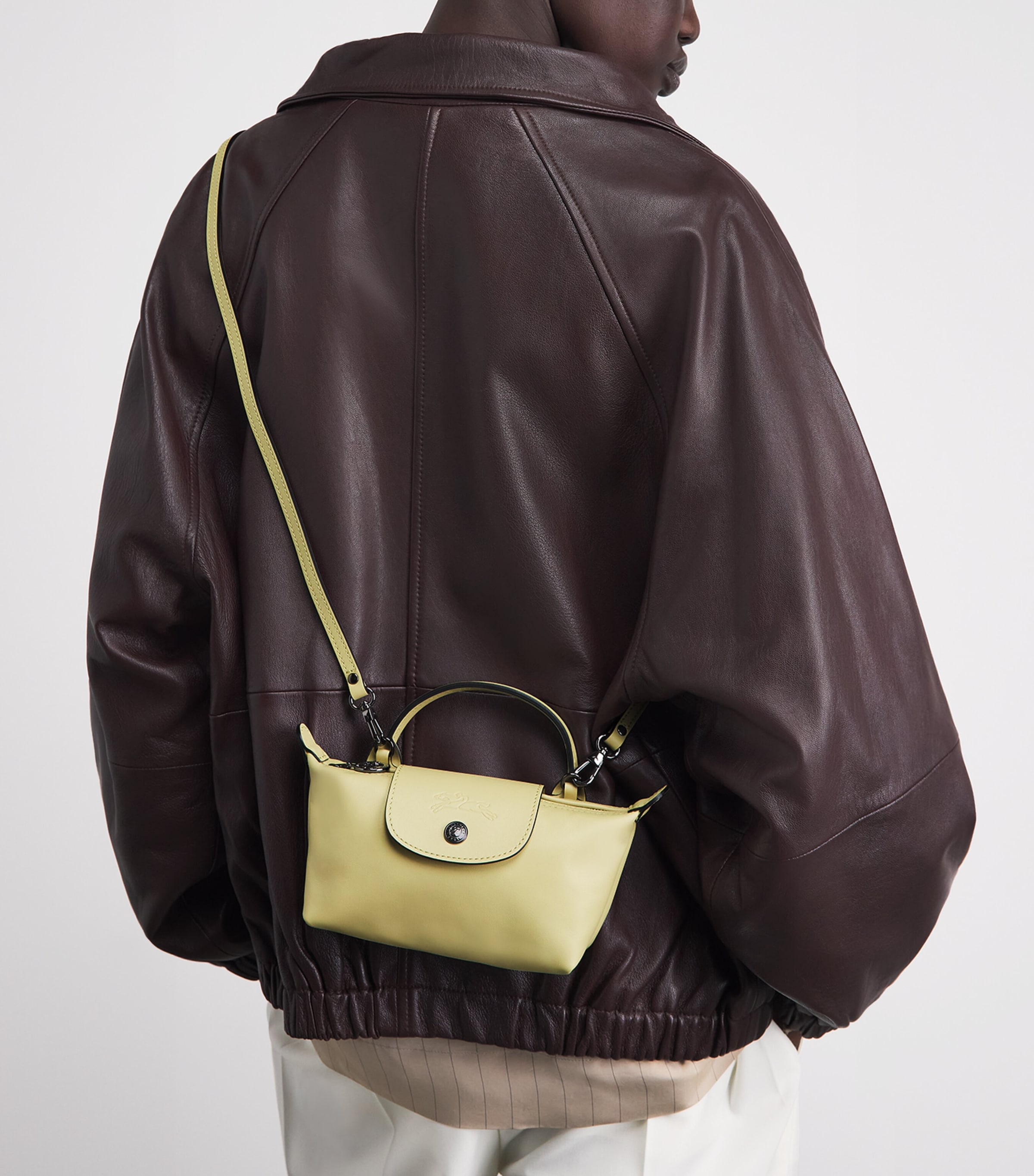 Longchamp Extra Small Leather Le Pliage Xtra Pouch Pistachio Image 4