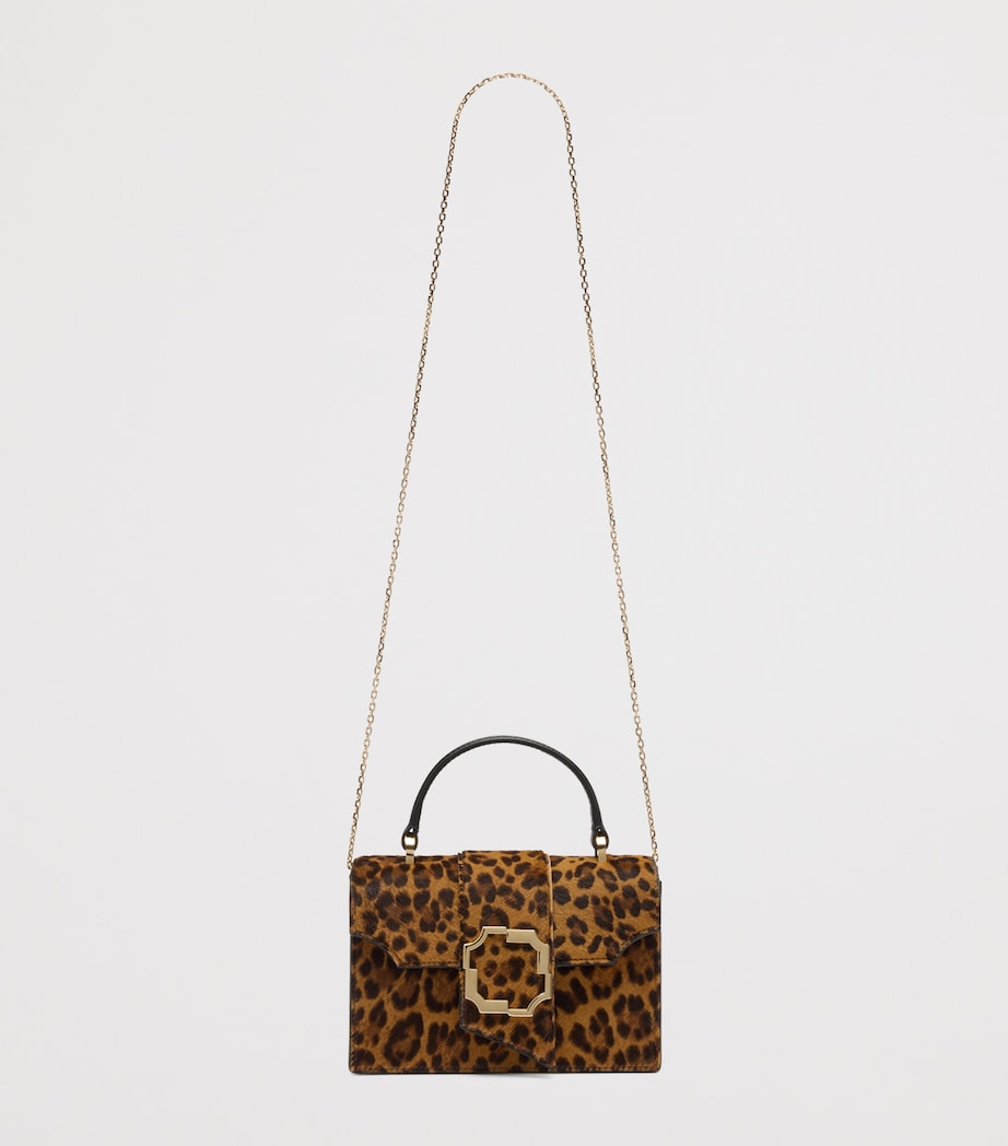 Mini Leopard Audrey Top-Handle Bag BROWN Image 4