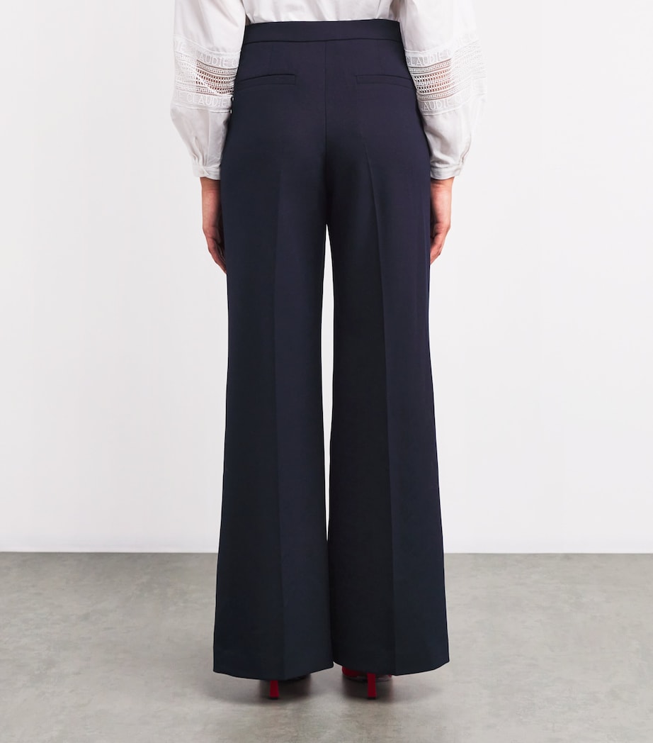 Button-Front Straight Trousers NAVY Image 4