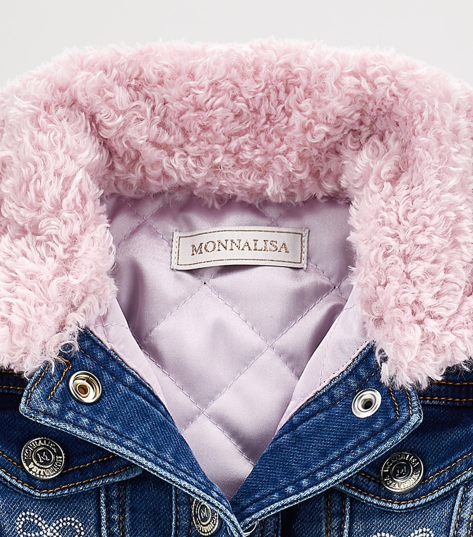 Fleece-Trim Denim Jacket (3-36 Months) DENIM+ROSA Image 4