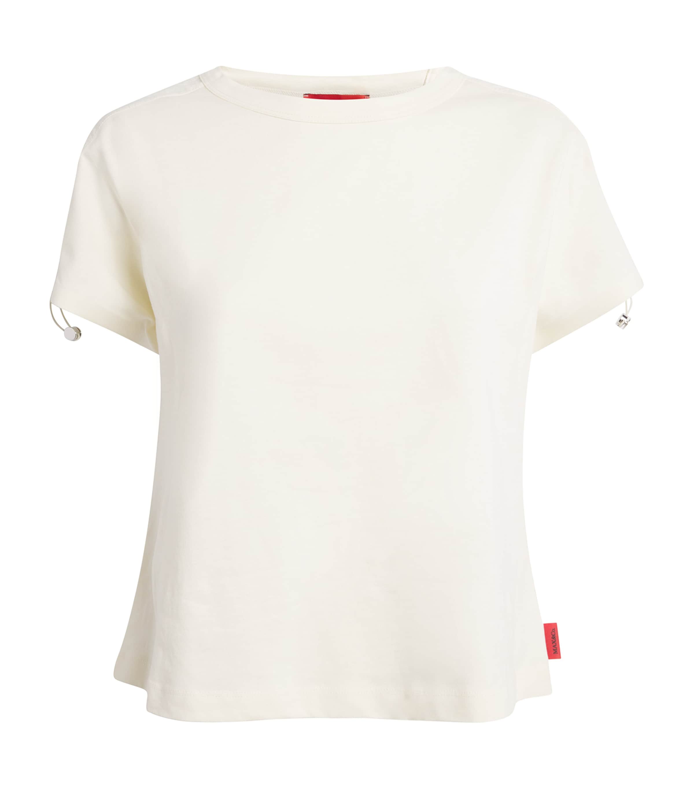 Max & Co Cotton Jersey And Canvas Top In White