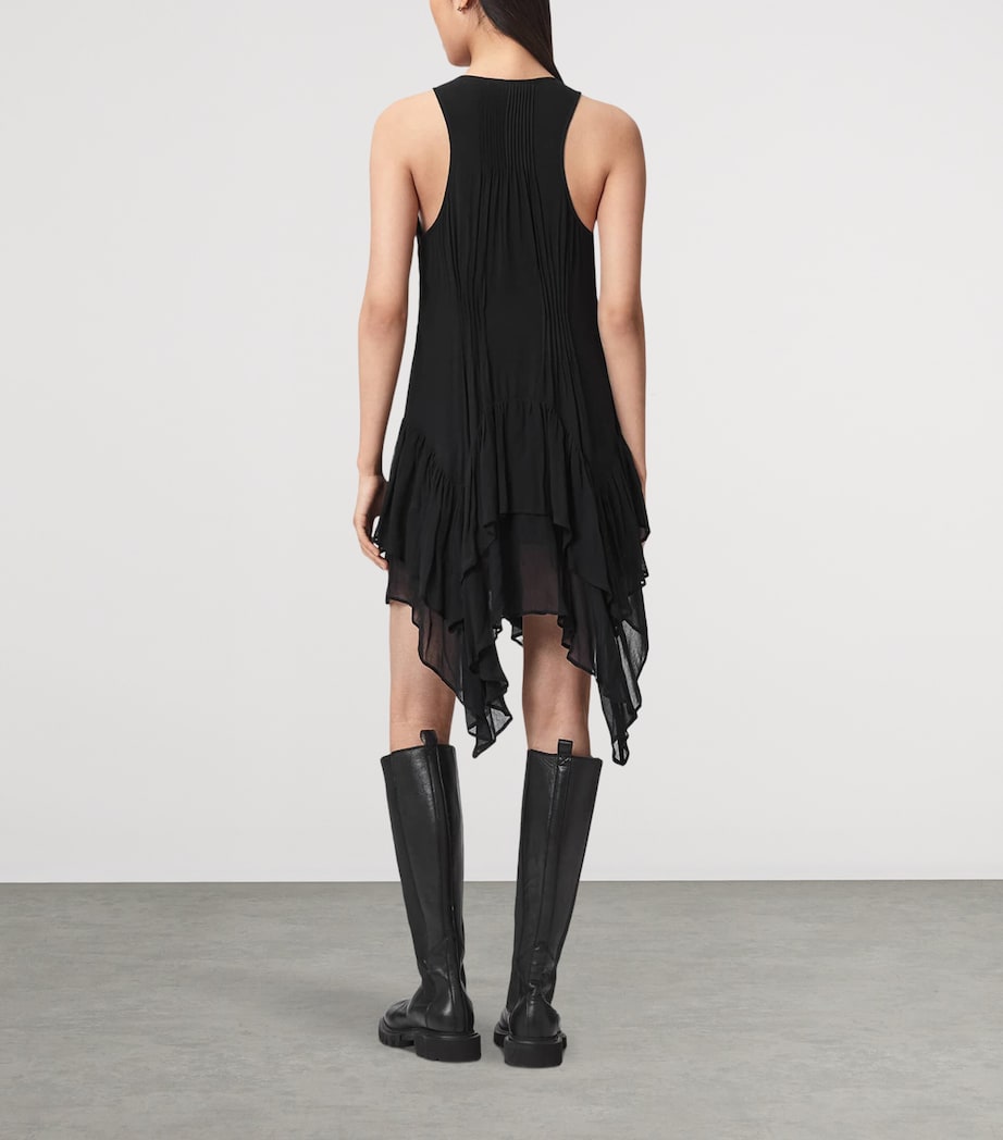 AllSaints Womens Asymmetric Tiered Gretel Midi Dress Black Image 4