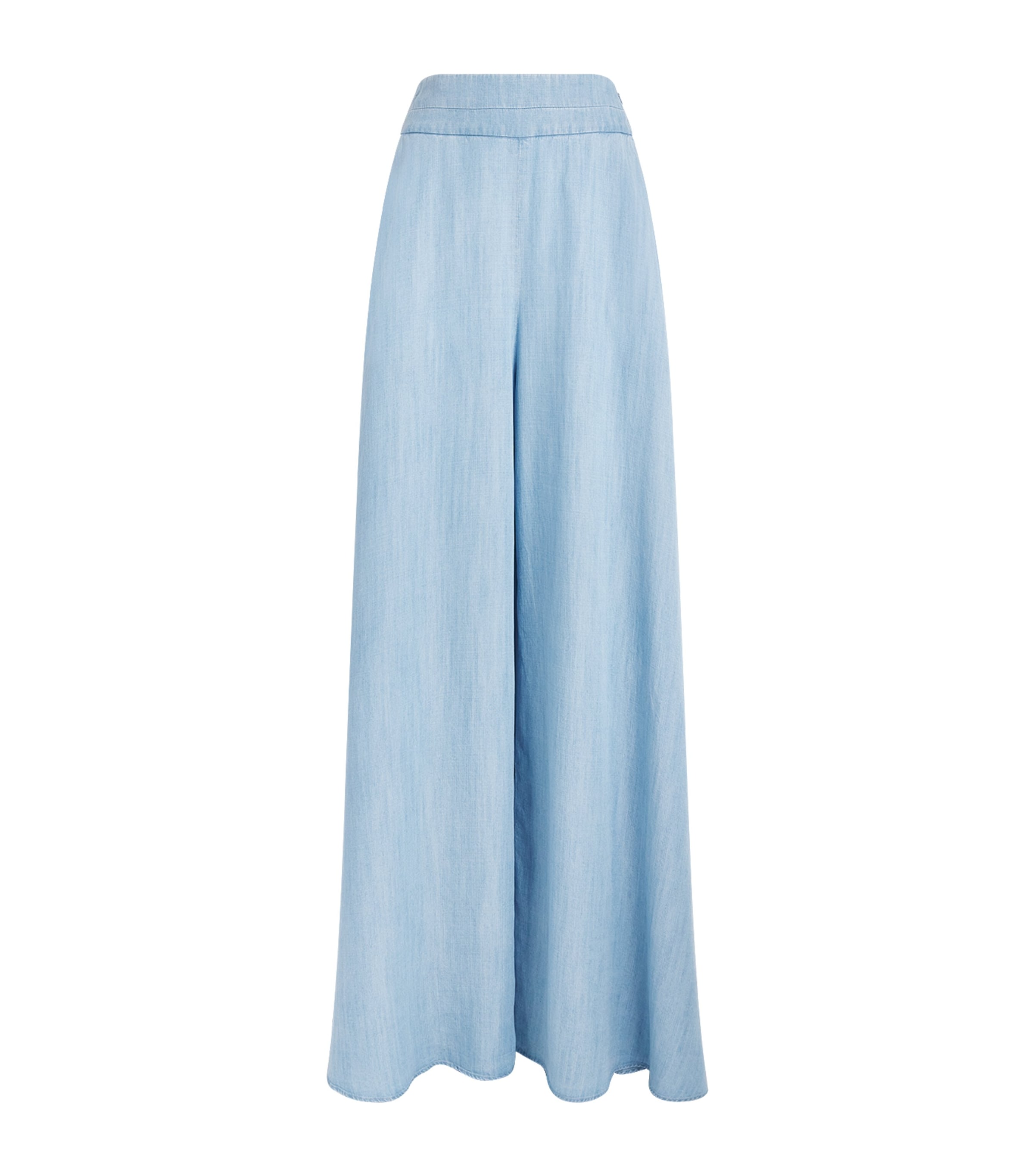 Palmer//Harding Womens Wide-Leg Clarity Trousers Blu Blue Chmbry Tncl Image 1