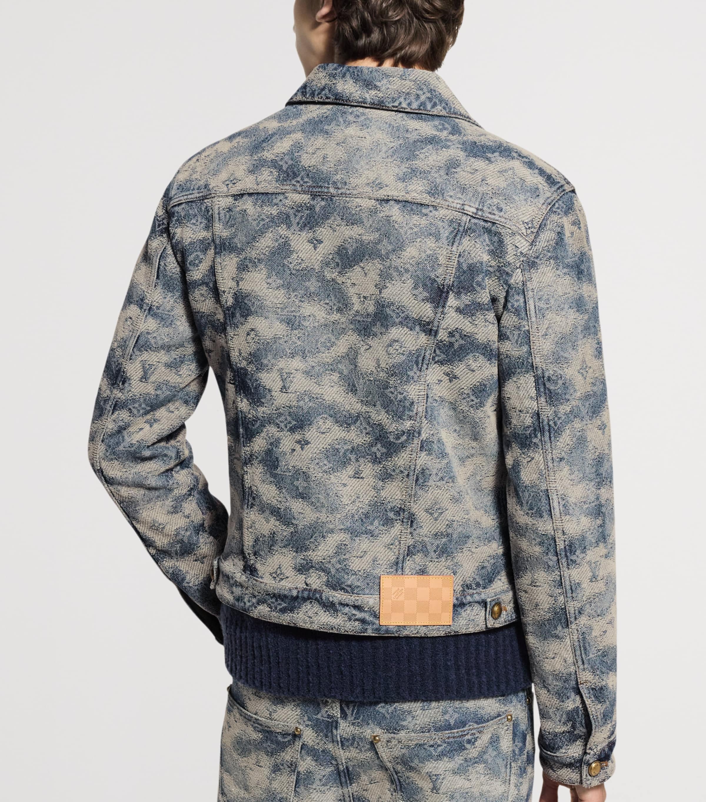 Denim Monogram Trucker Jacket INDIGO BLUE Image 3