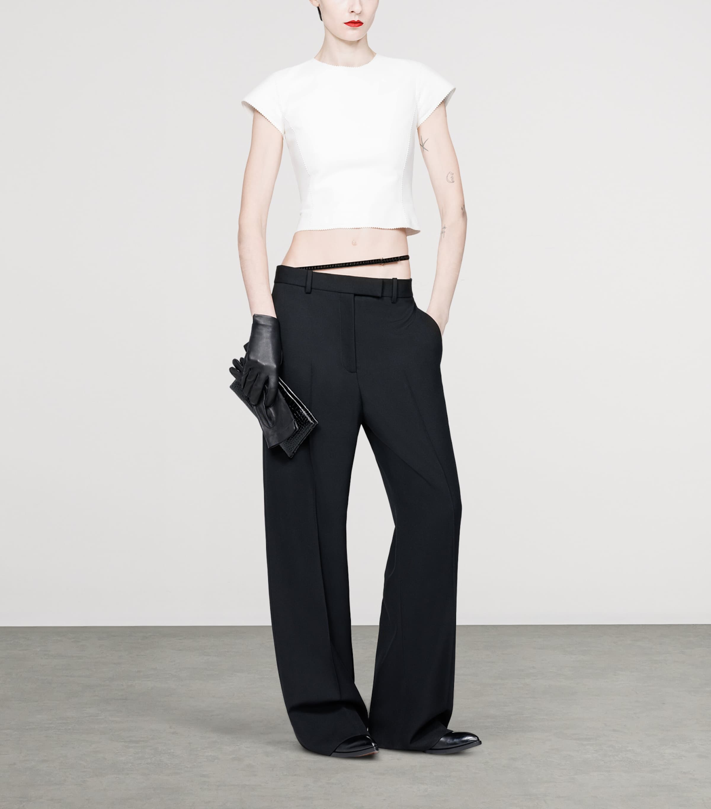 TOM FORD Womens Virgin Wool Belted Trousers Naa Image 2