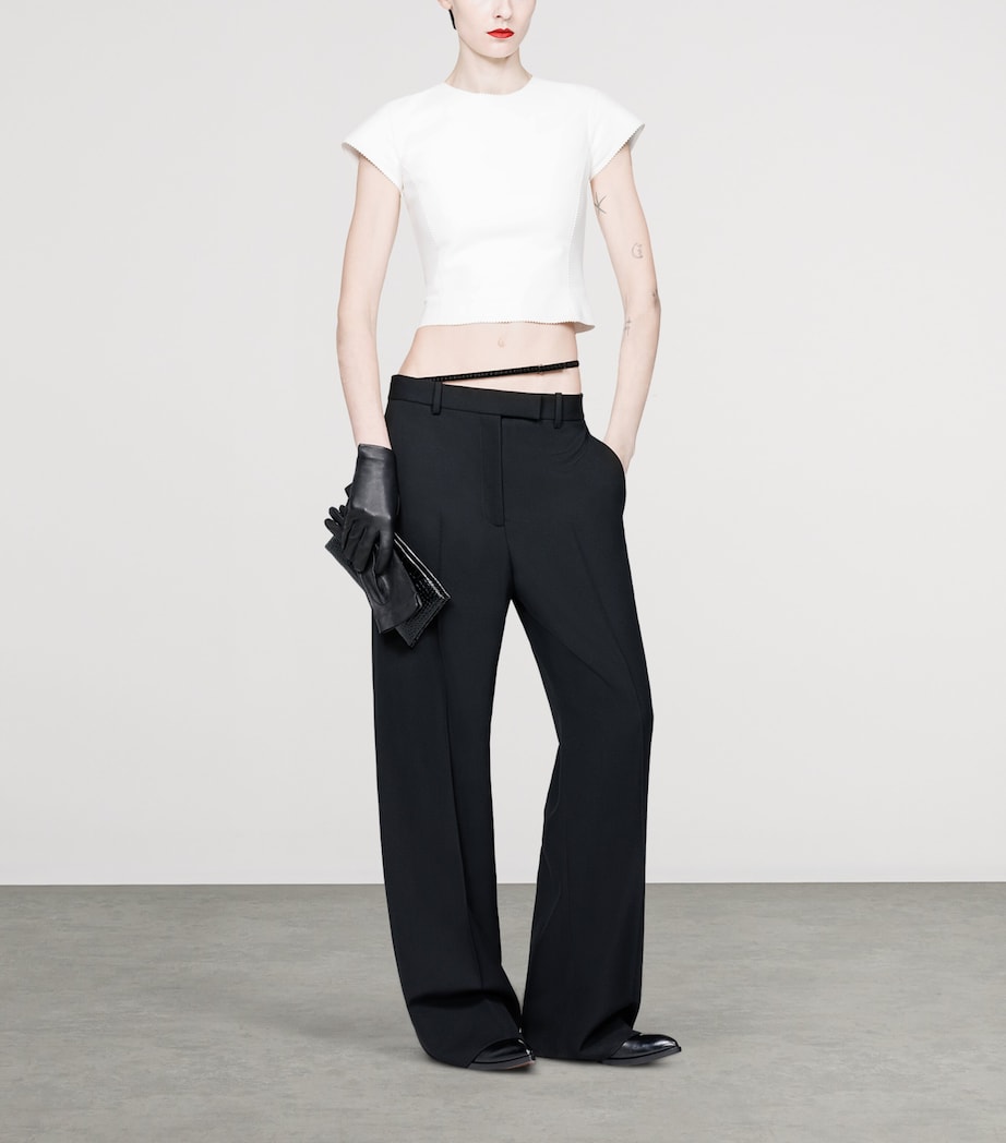 TOM FORD Womens Virgin Wool Belted Trousers Naa Image 2