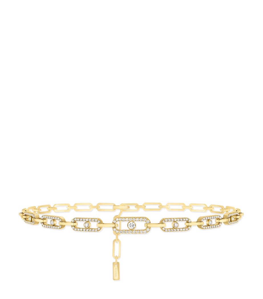 Yellow Gold and Diamond Move Link Necklace YELLOW GOLD Image 1