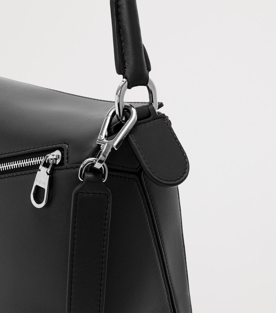 LOEWE Womens Medium Leather Featherlight Puzzle Top-Handle Bag Black Image 12