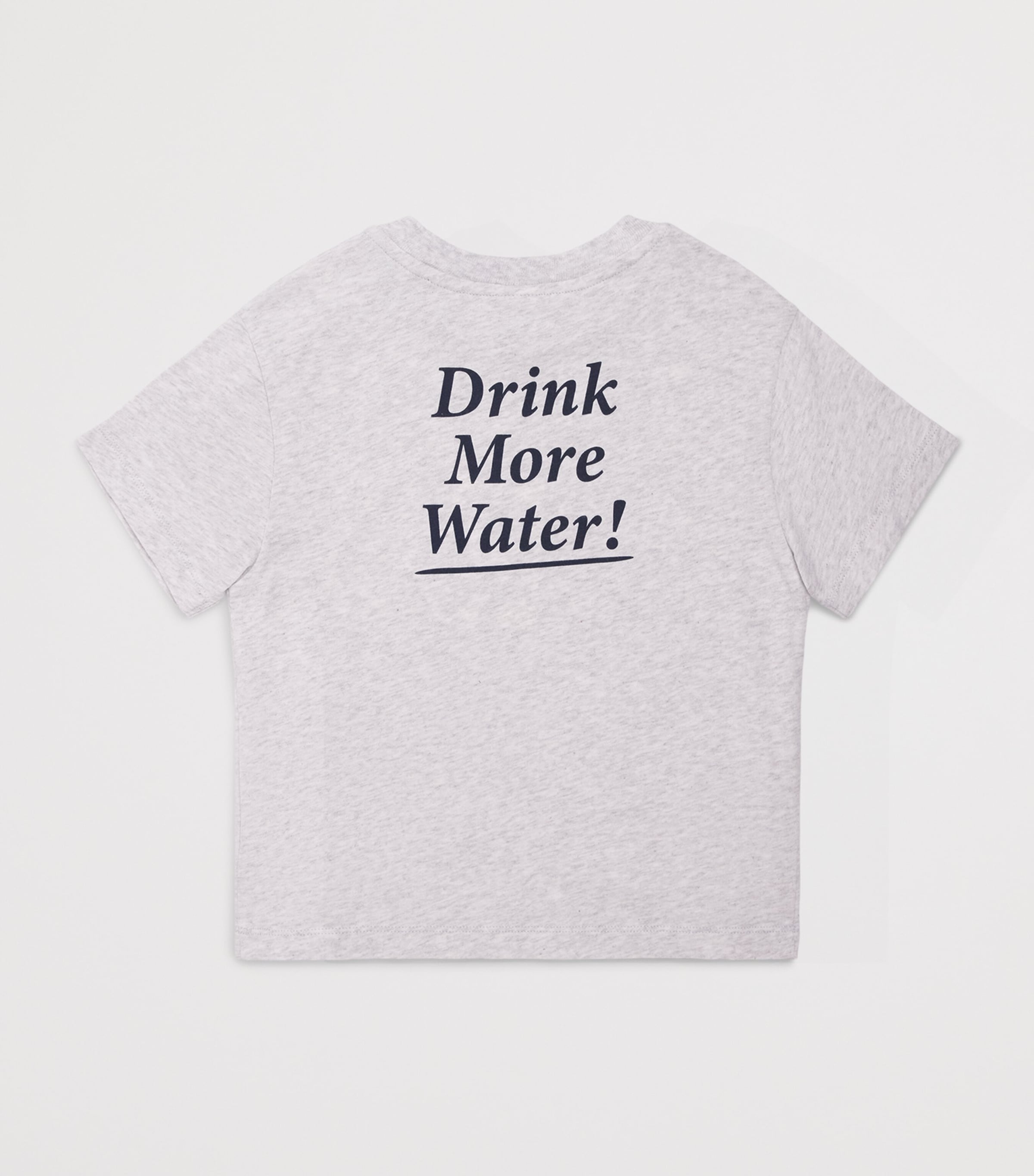 SPORTY & RICH KIDS Drink More Water T-Shirt (2-14 Years) Heather Gray/navy Image 2