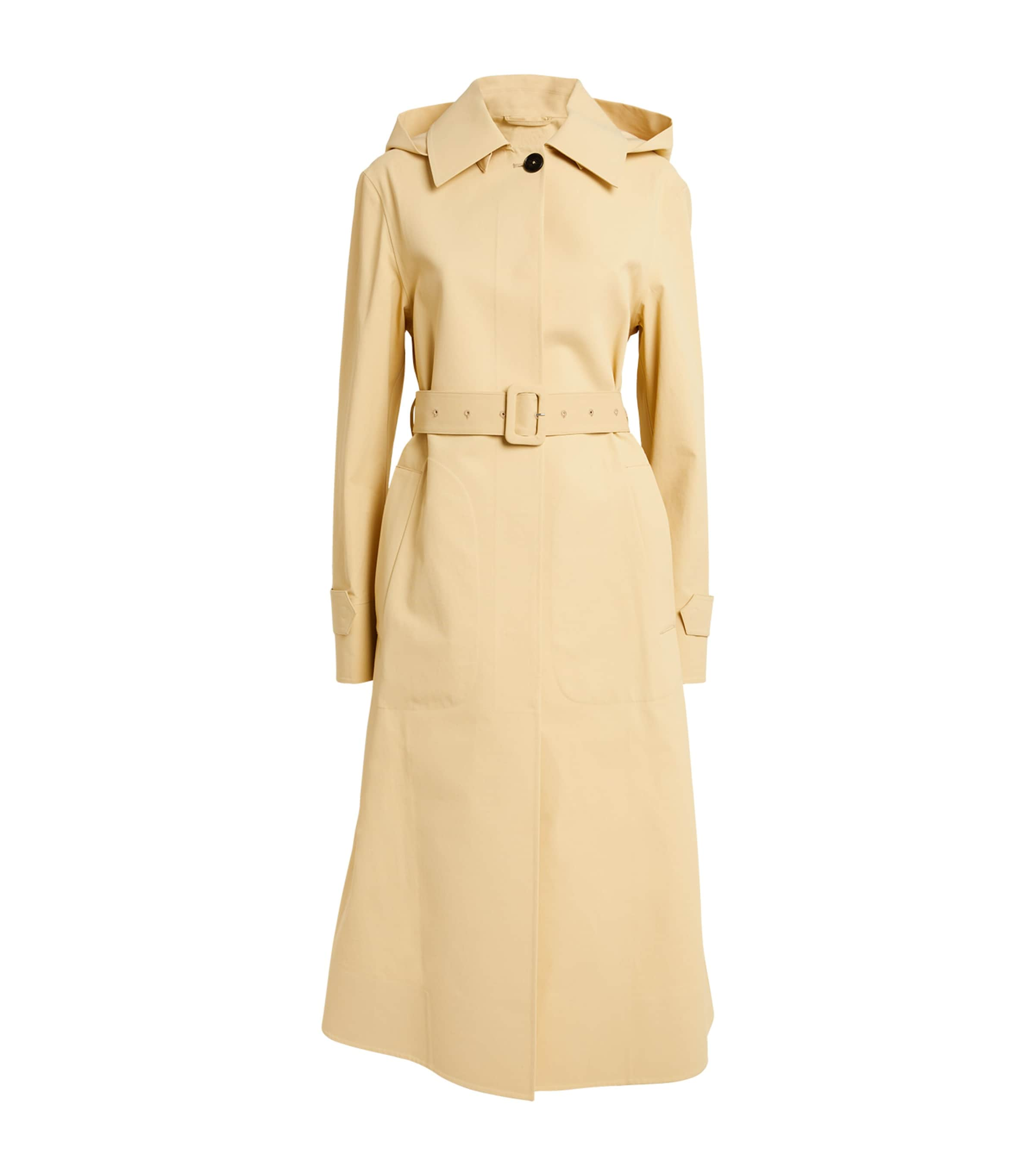 Jil Sander Hooded Trench Coat In Neutral