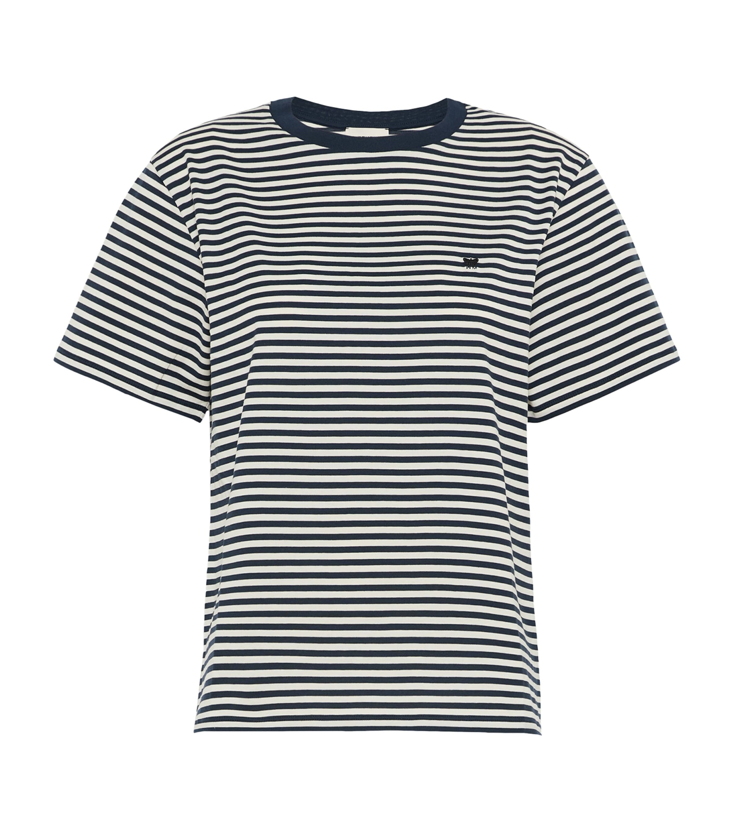 Weekend Max Mara Womens Cotton Stripe T-Shirt Navy Image 1