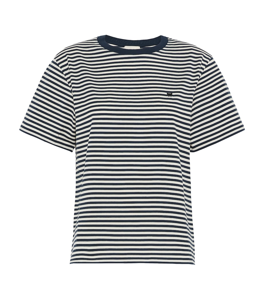 Weekend Max Mara Womens Cotton Stripe T-Shirt Navy Image 1