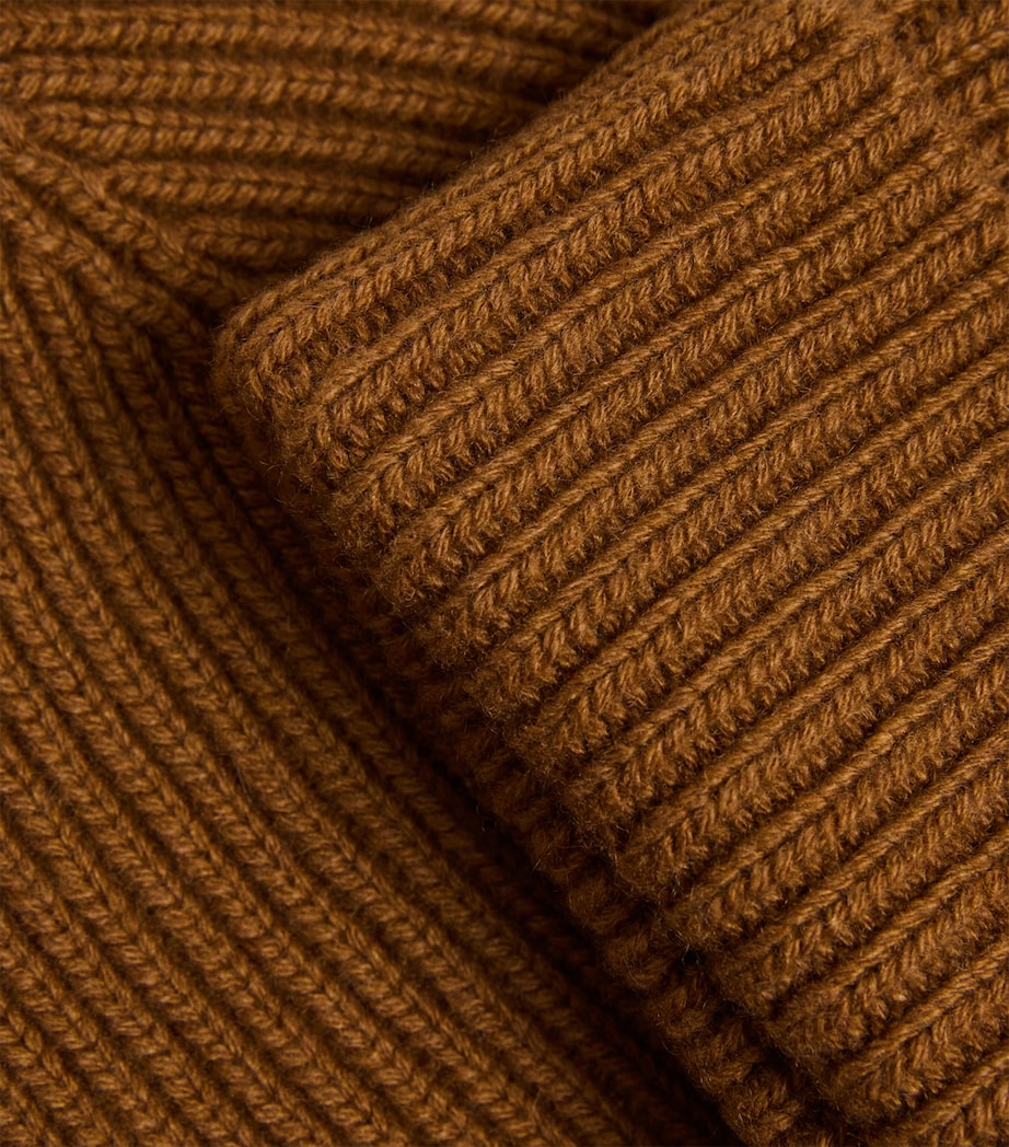 Cashmere Ribbed Beanie SB4620 DARK CAMEL Image 3