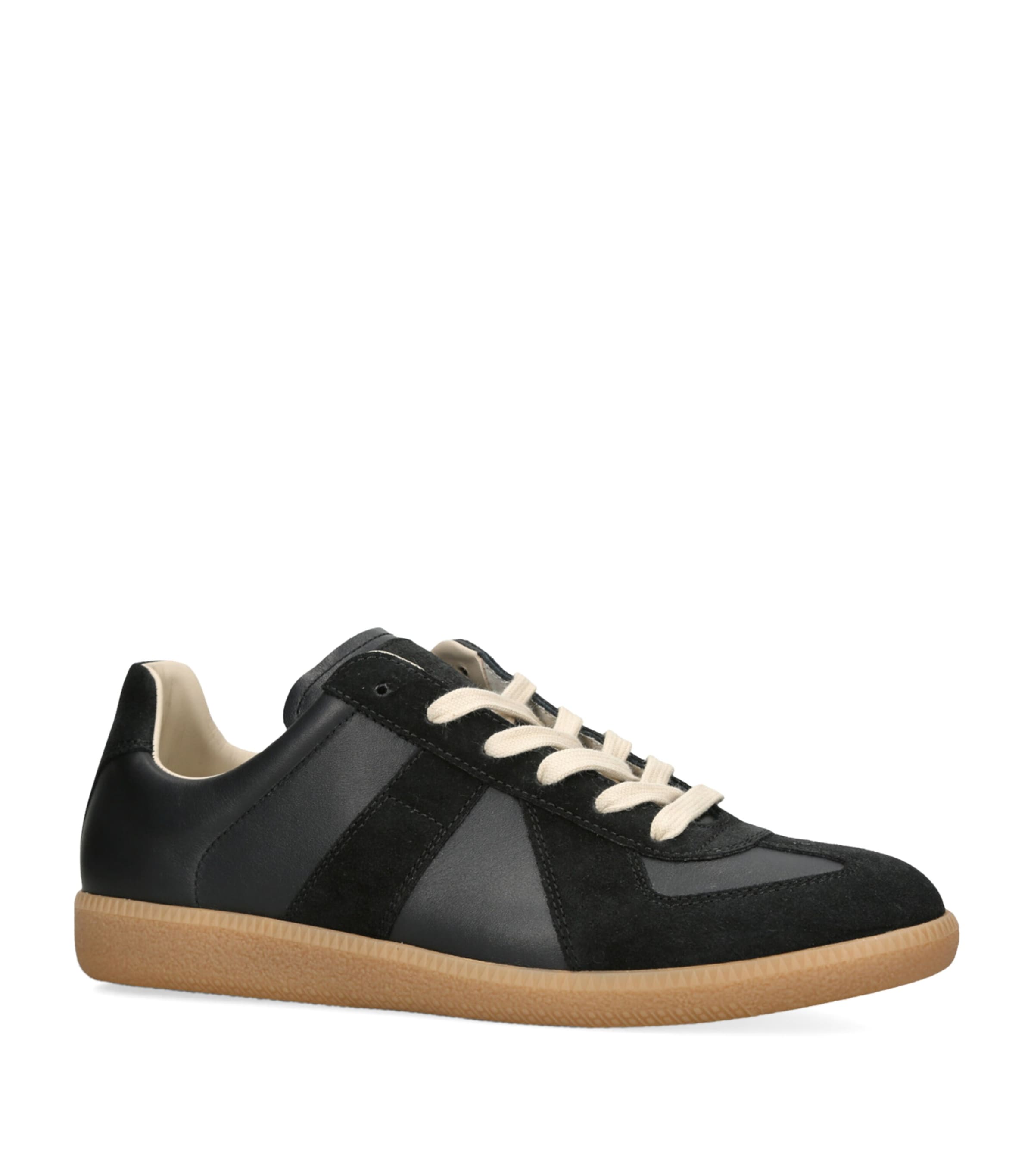 Leather-Suede Replica Sneakers BLACK Image 5