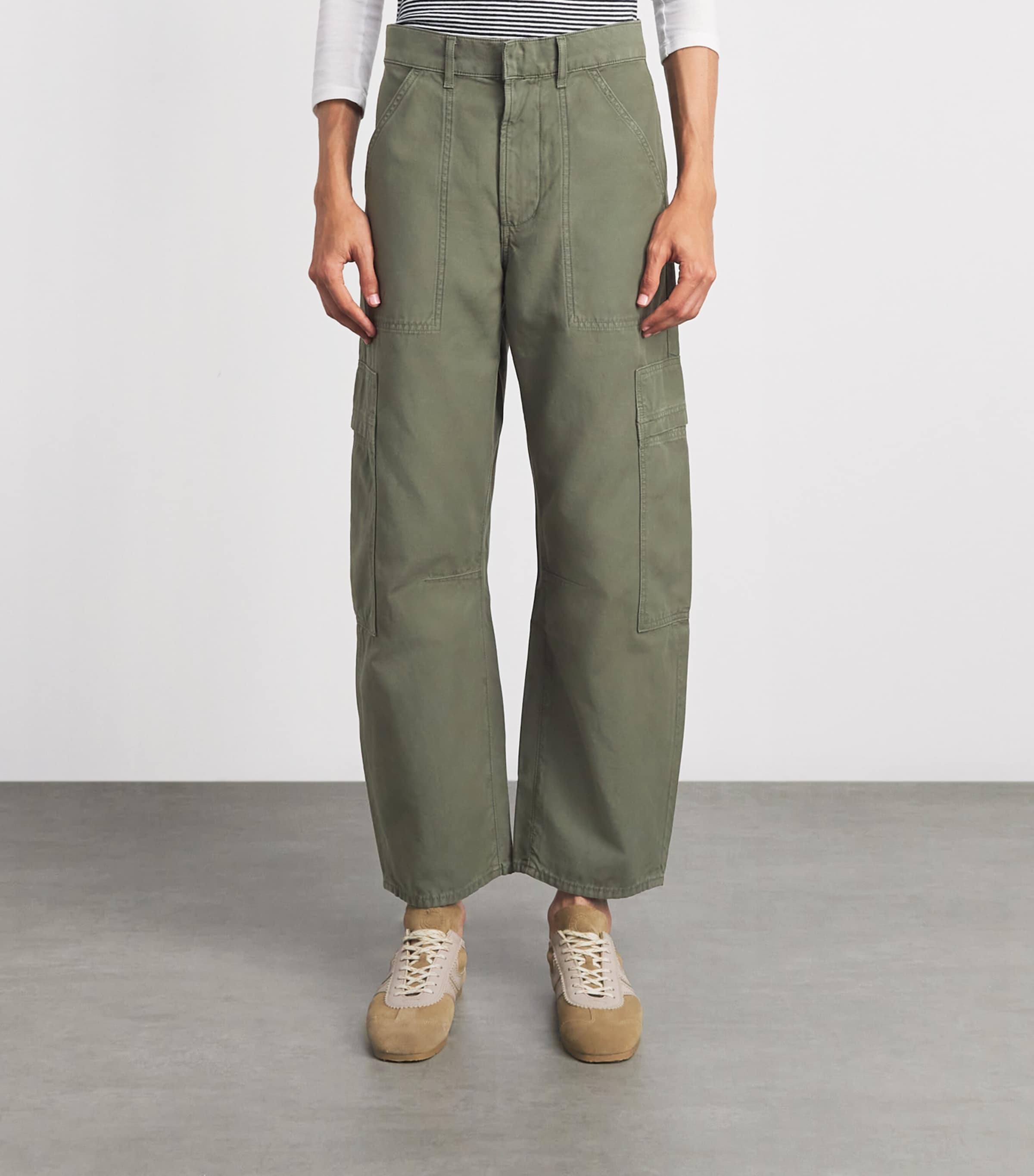 Citizens of Humanity Womens Cotton Patch-Pocket Cargo Trousers Dogwood Image 4